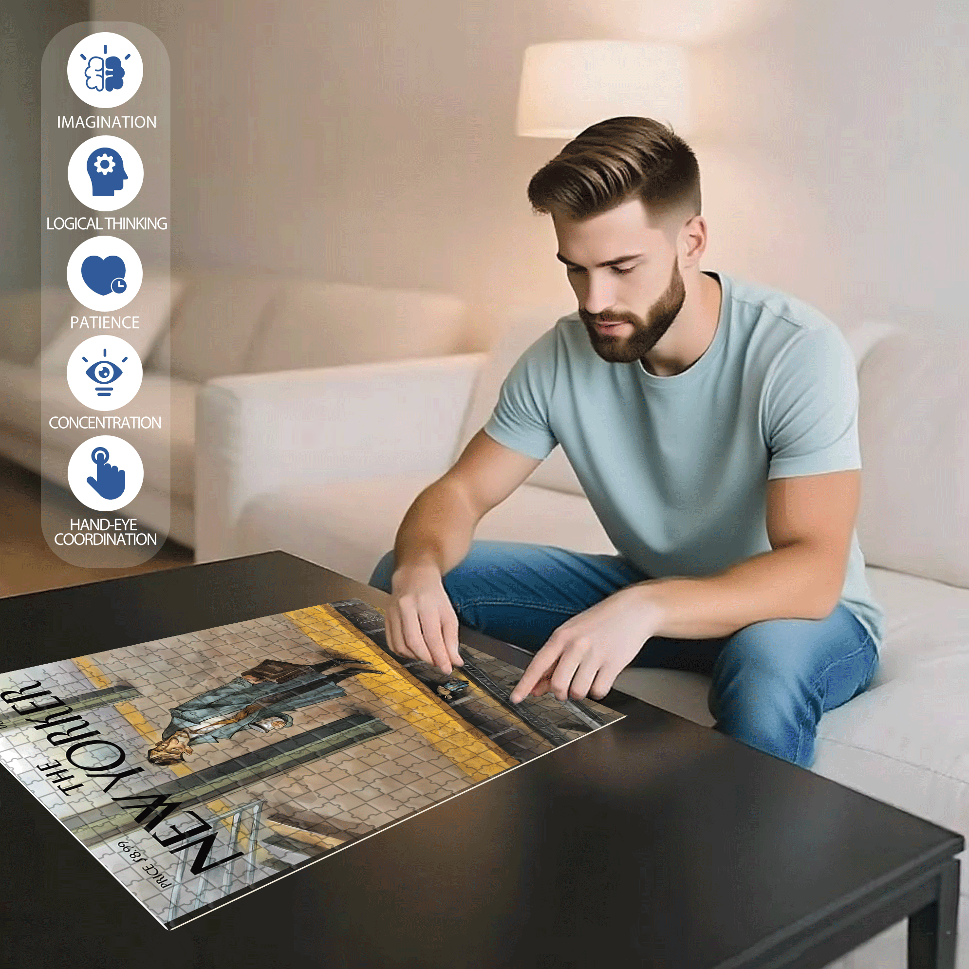 The Same Life 500pcs/1000pcs Jigsaw Puzzle, Scratch-Resistant, Interactive Family Game & Brain-Boosting DIY Decor, Perfect for Halloween, Christmas & New Year Gifts, Family Puzzle Game