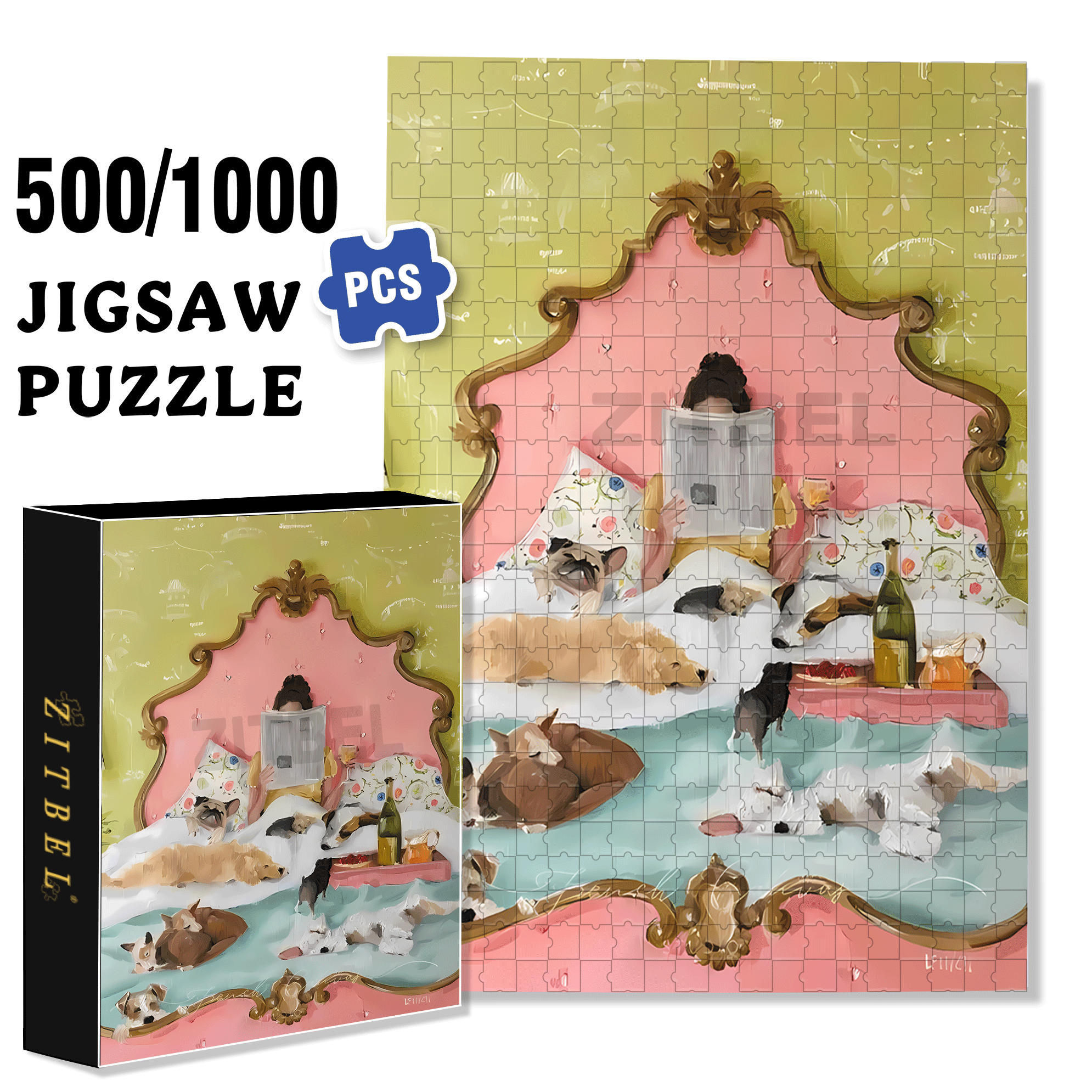 The Saturday Paper 500pcs/1000pcs Jigsaw Puzzle, Scratch-Resistant, Interactive Family Game & Brain-Boosting DIY Decor, Perfect for Halloween, Christmas & New Year Gifts, Family Puzzle Game