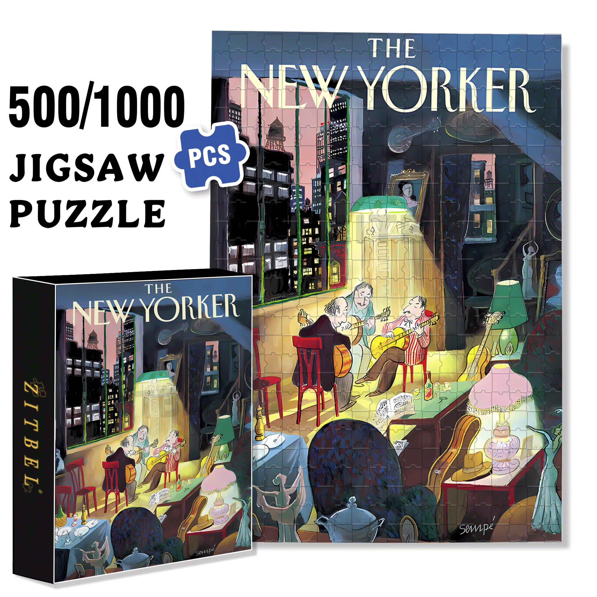 Three Amigos 500pcs/1000pcs Jigsaw Puzzle, Scratch-Resistant, Interactive Family Game & Brain-Boosting DIY Decor, Perfect for Halloween, Christmas & New Year Gifts, Family Puzzle Game