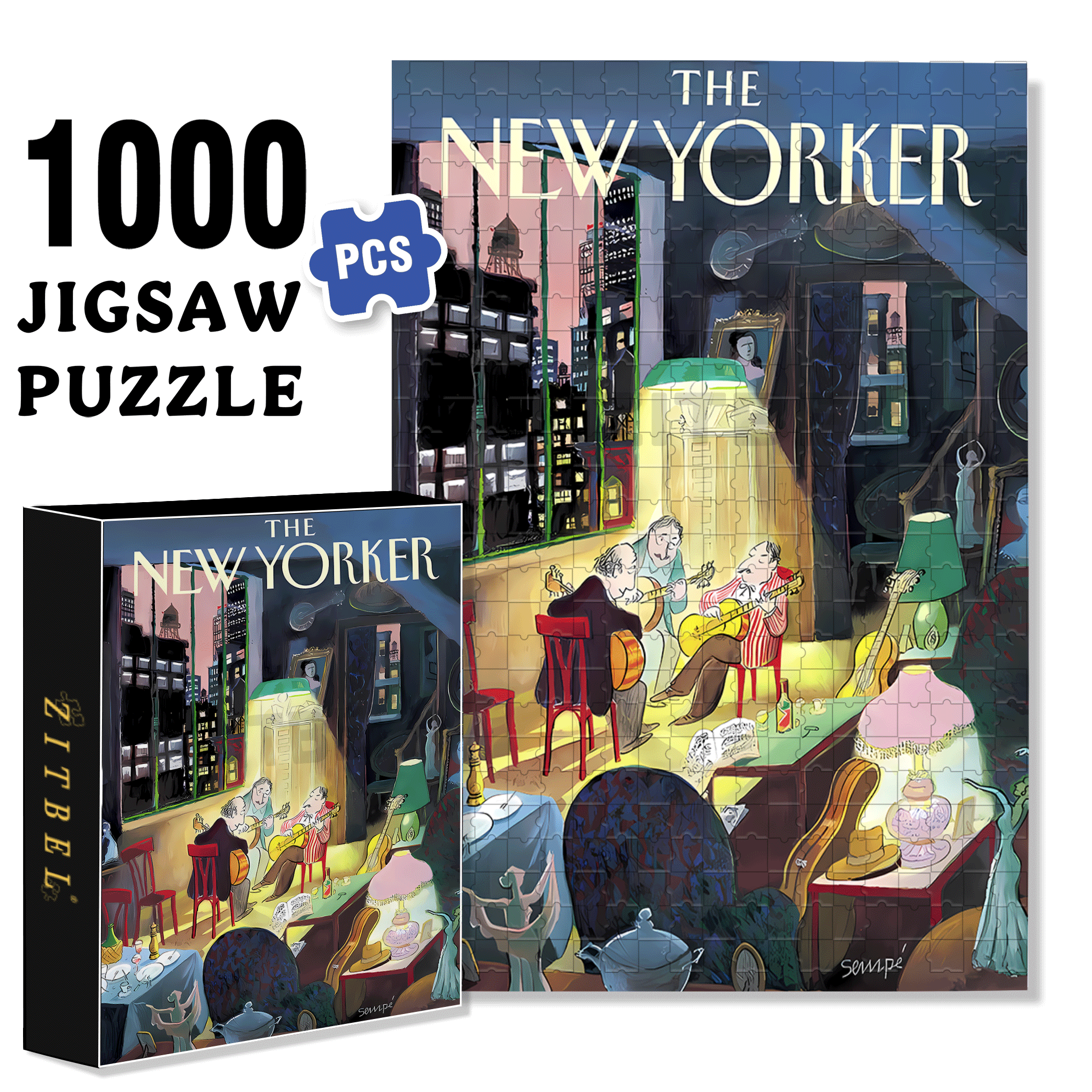 Three Amigos 500pcs/1000pcs Jigsaw Puzzle, Scratch-Resistant, Interactive Family Game & Brain-Boosting DIY Decor, Perfect for Halloween, Christmas & New Year Gifts, Family Puzzle Game