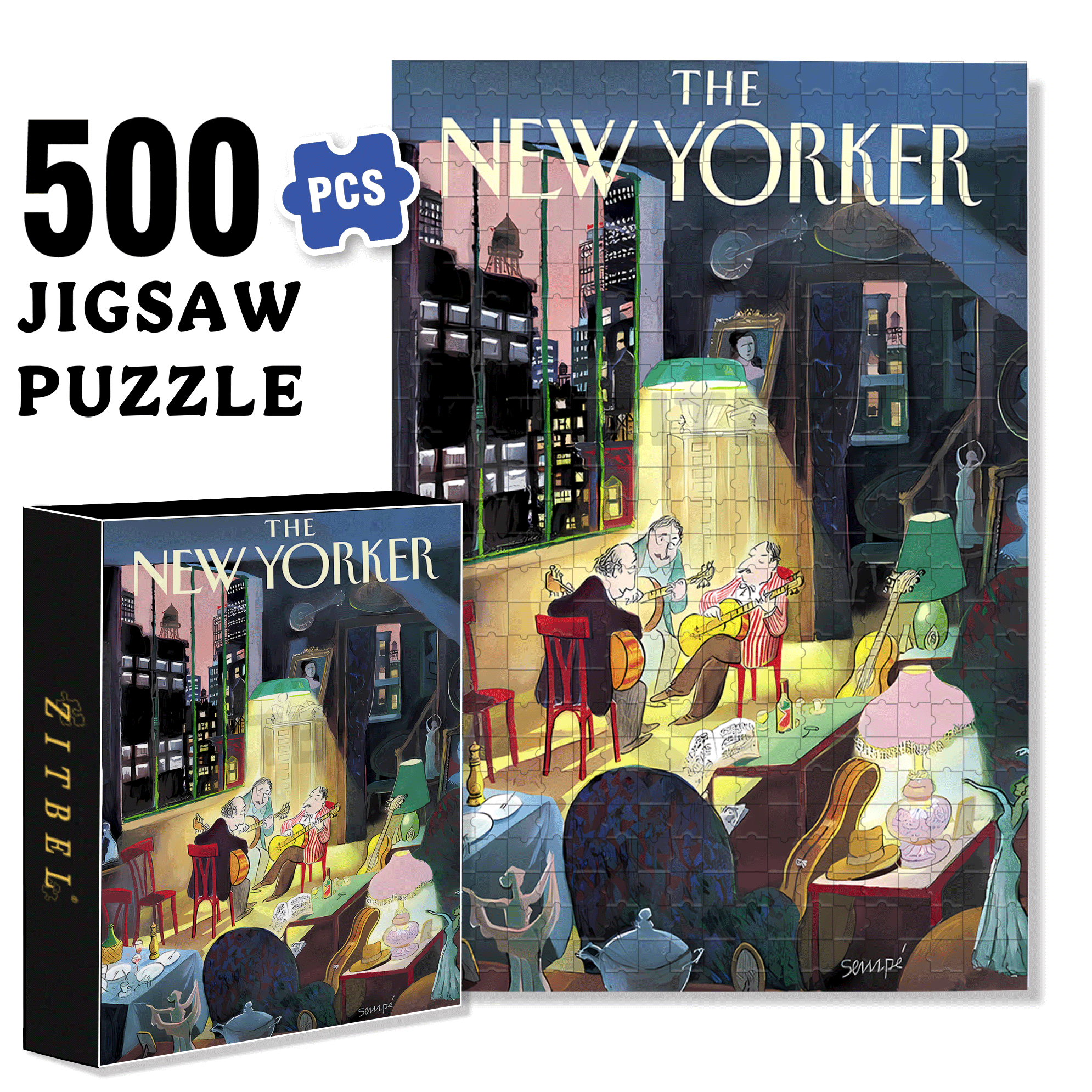Three Amigos 500pcs/1000pcs Jigsaw Puzzle, Scratch-Resistant, Interactive Family Game & Brain-Boosting DIY Decor, Perfect for Halloween, Christmas & New Year Gifts, Family Puzzle Game