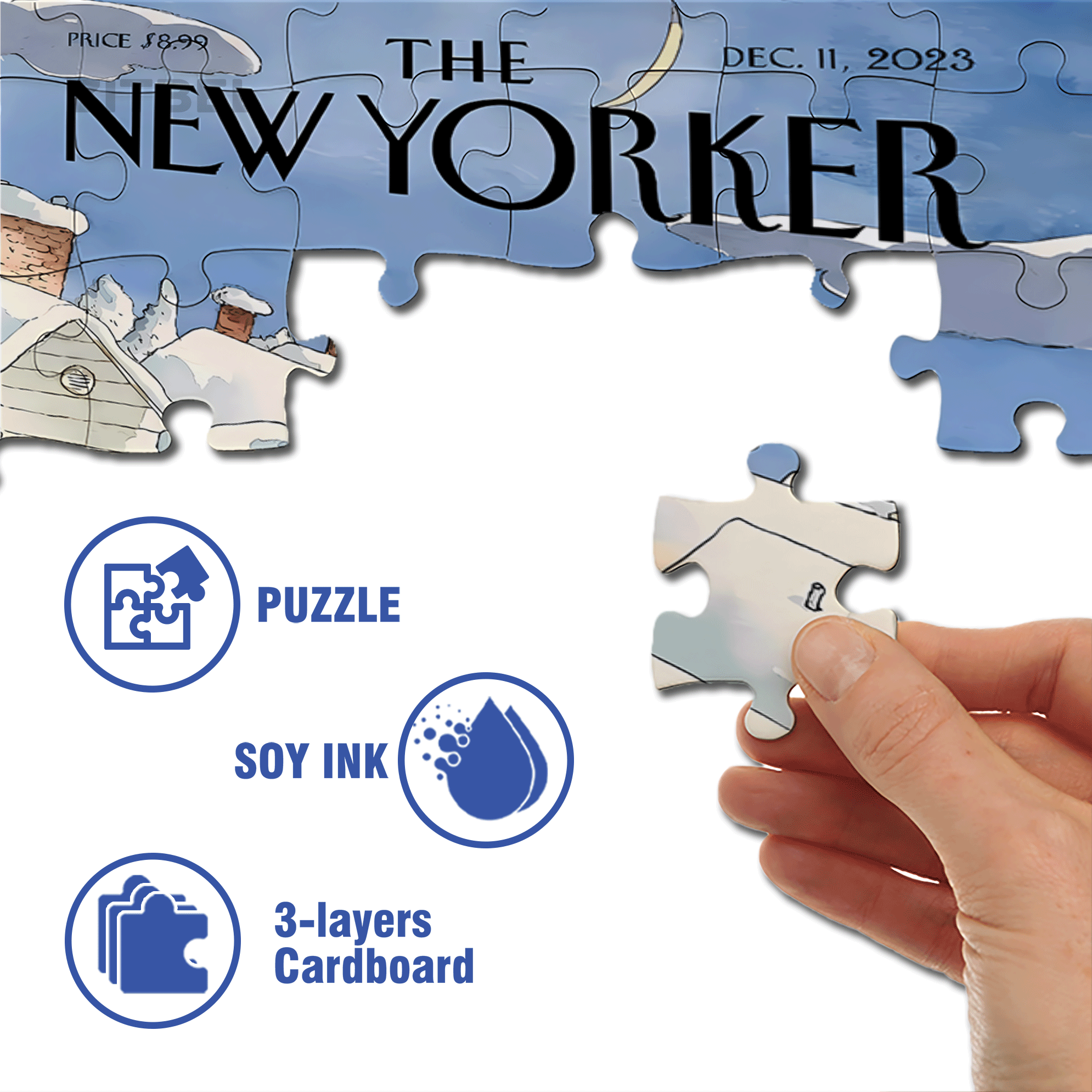 Undeterred By Snowy Weather 500pcs/1000pcs Jigsaw Puzzle, Scratch-Resistant, Interactive Family Game & Brain-Boosting DIY Decor, Perfect for Halloween, Christmas & New Year Gifts, Family Puzzle Game