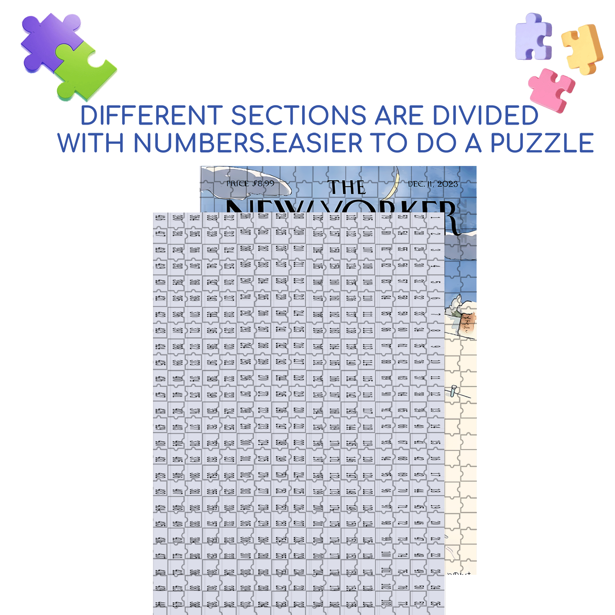 Undeterred By Snowy Weather 500pcs/1000pcs Jigsaw Puzzle, Scratch-Resistant, Interactive Family Game & Brain-Boosting DIY Decor, Perfect for Halloween, Christmas & New Year Gifts, Family Puzzle Game