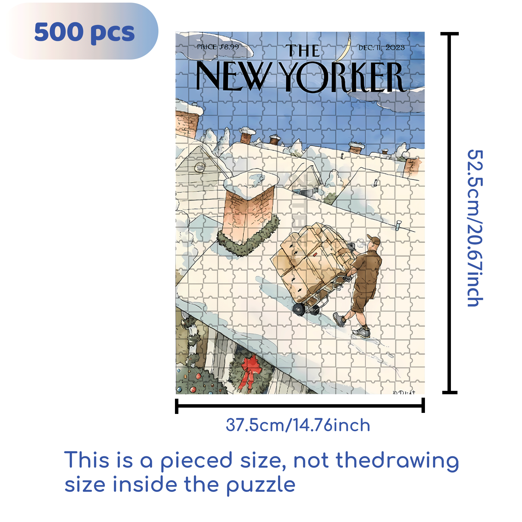 Undeterred By Snowy Weather 500pcs/1000pcs Jigsaw Puzzle, Scratch-Resistant, Interactive Family Game & Brain-Boosting DIY Decor, Perfect for Halloween, Christmas & New Year Gifts, Family Puzzle Game