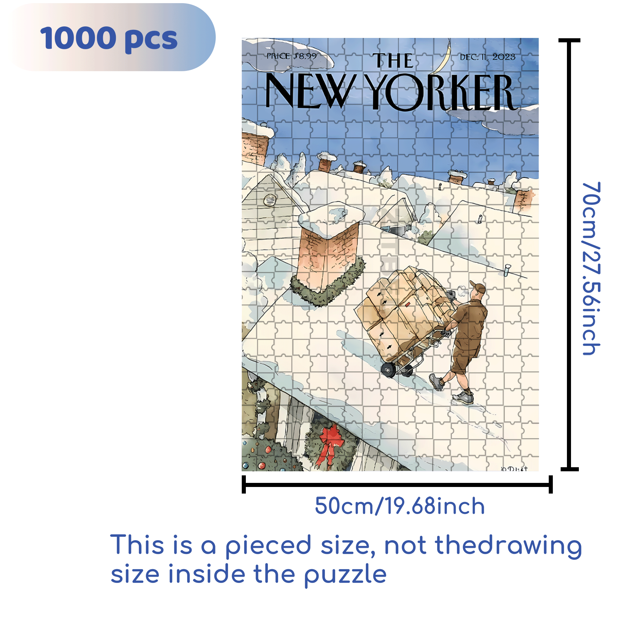 Undeterred By Snowy Weather 500pcs/1000pcs Jigsaw Puzzle, Scratch-Resistant, Interactive Family Game & Brain-Boosting DIY Decor, Perfect for Halloween, Christmas & New Year Gifts, Family Puzzle Game