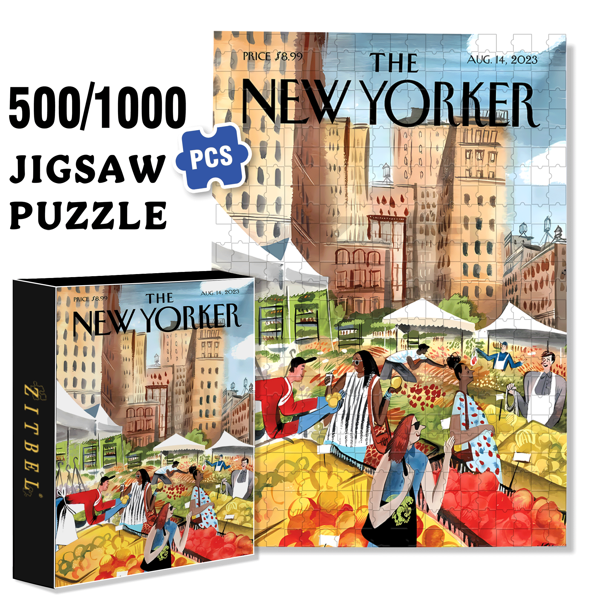 Vegetable Morning Market 500pcs/1000pcs Jigsaw Puzzle, Scratch-Resistant, Interactive Family Game & Brain-Boosting DIY Decor, Perfect for Halloween, Christmas & New Year Gifts, Family Puzzle Game