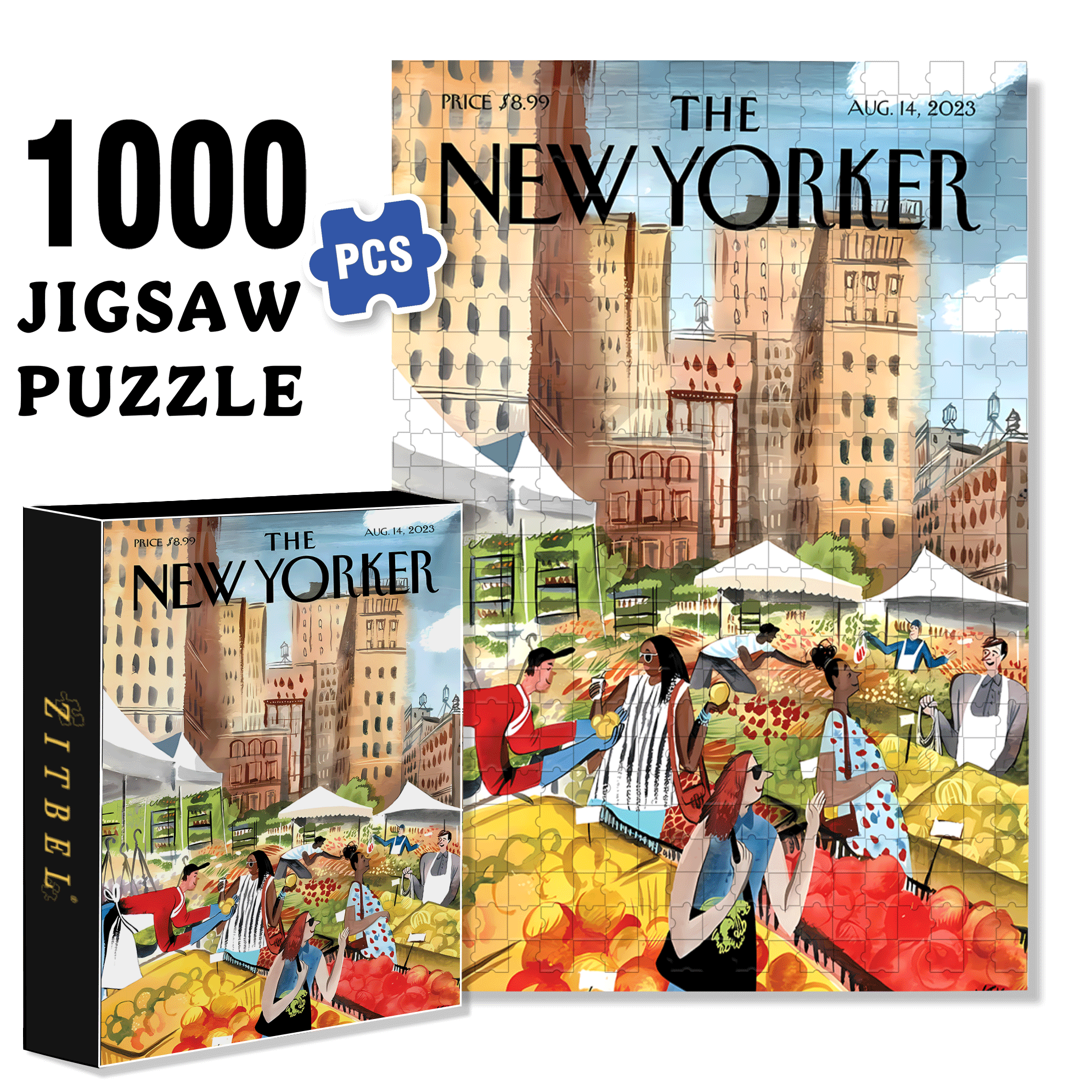 Vegetable Morning Market 500pcs/1000pcs Jigsaw Puzzle, Scratch-Resistant, Interactive Family Game & Brain-Boosting DIY Decor, Perfect for Halloween, Christmas & New Year Gifts, Family Puzzle Game