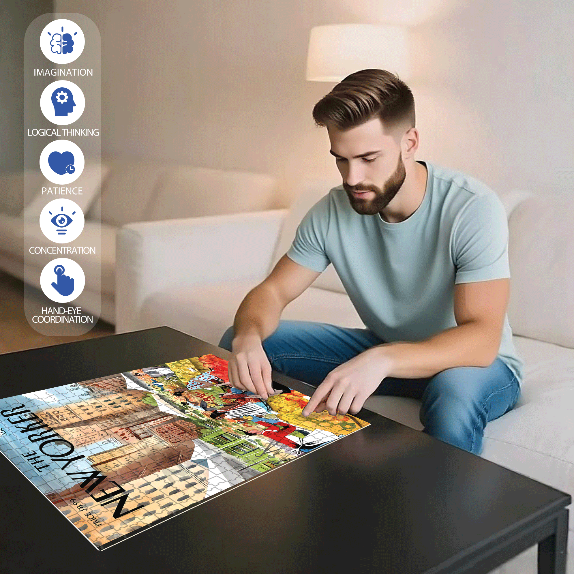 Vegetable Morning Market 500pcs/1000pcs Jigsaw Puzzle, Scratch-Resistant, Interactive Family Game & Brain-Boosting DIY Decor, Perfect for Halloween, Christmas & New Year Gifts, Family Puzzle Game