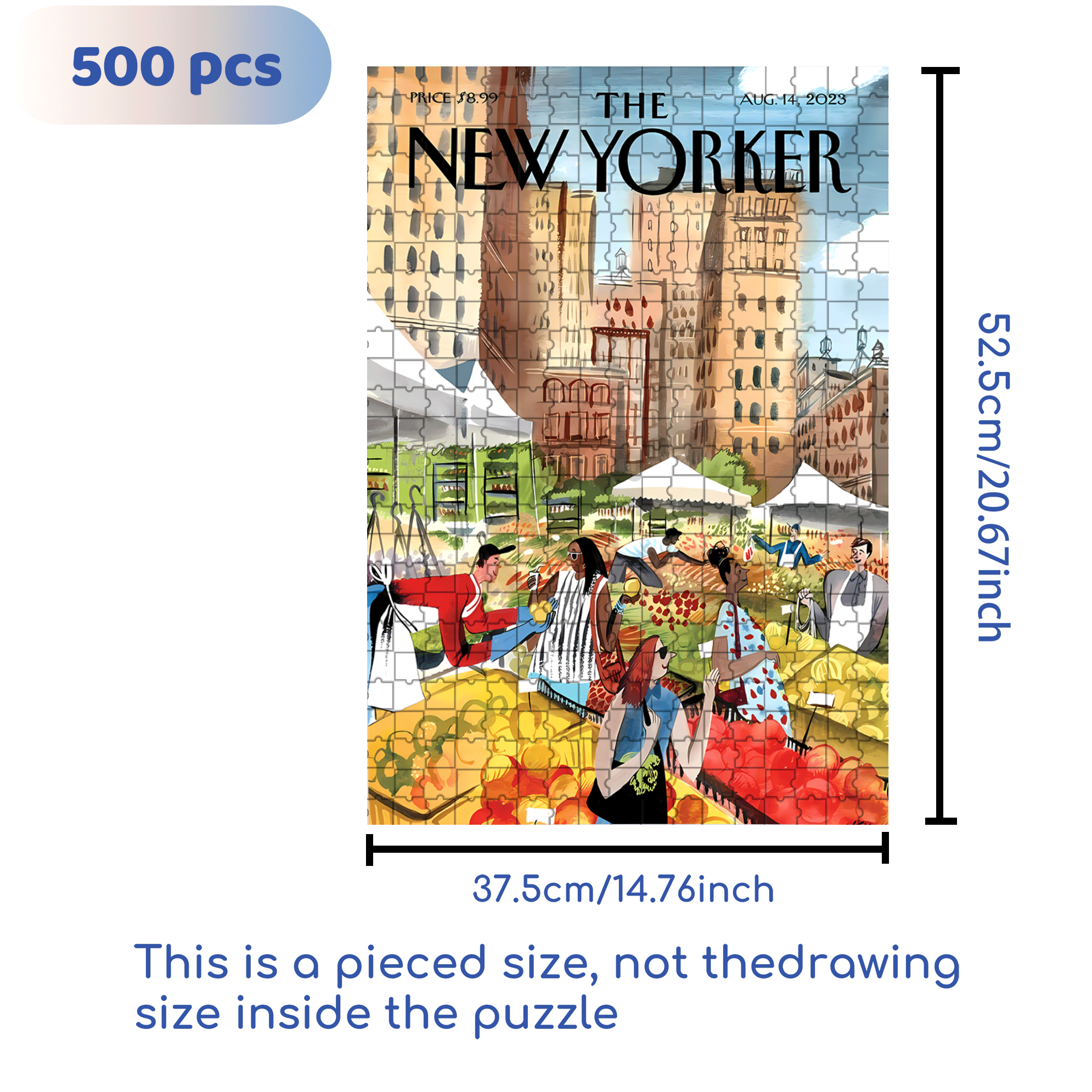 Vegetable Morning Market 500pcs/1000pcs Jigsaw Puzzle, Scratch-Resistant, Interactive Family Game & Brain-Boosting DIY Decor, Perfect for Halloween, Christmas & New Year Gifts, Family Puzzle Game