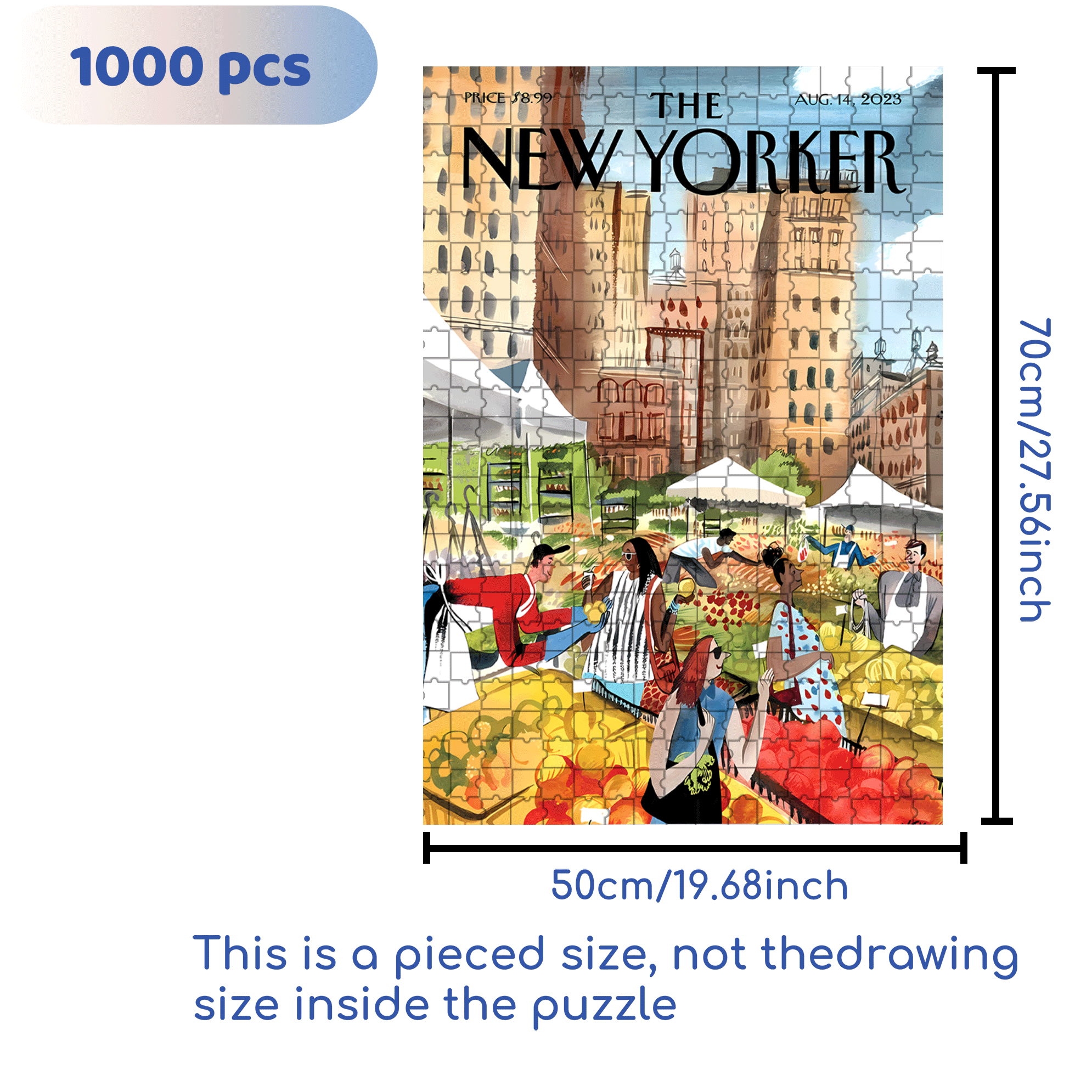 Vegetable Morning Market 500pcs/1000pcs Jigsaw Puzzle, Scratch-Resistant, Interactive Family Game & Brain-Boosting DIY Decor, Perfect for Halloween, Christmas & New Year Gifts, Family Puzzle Game