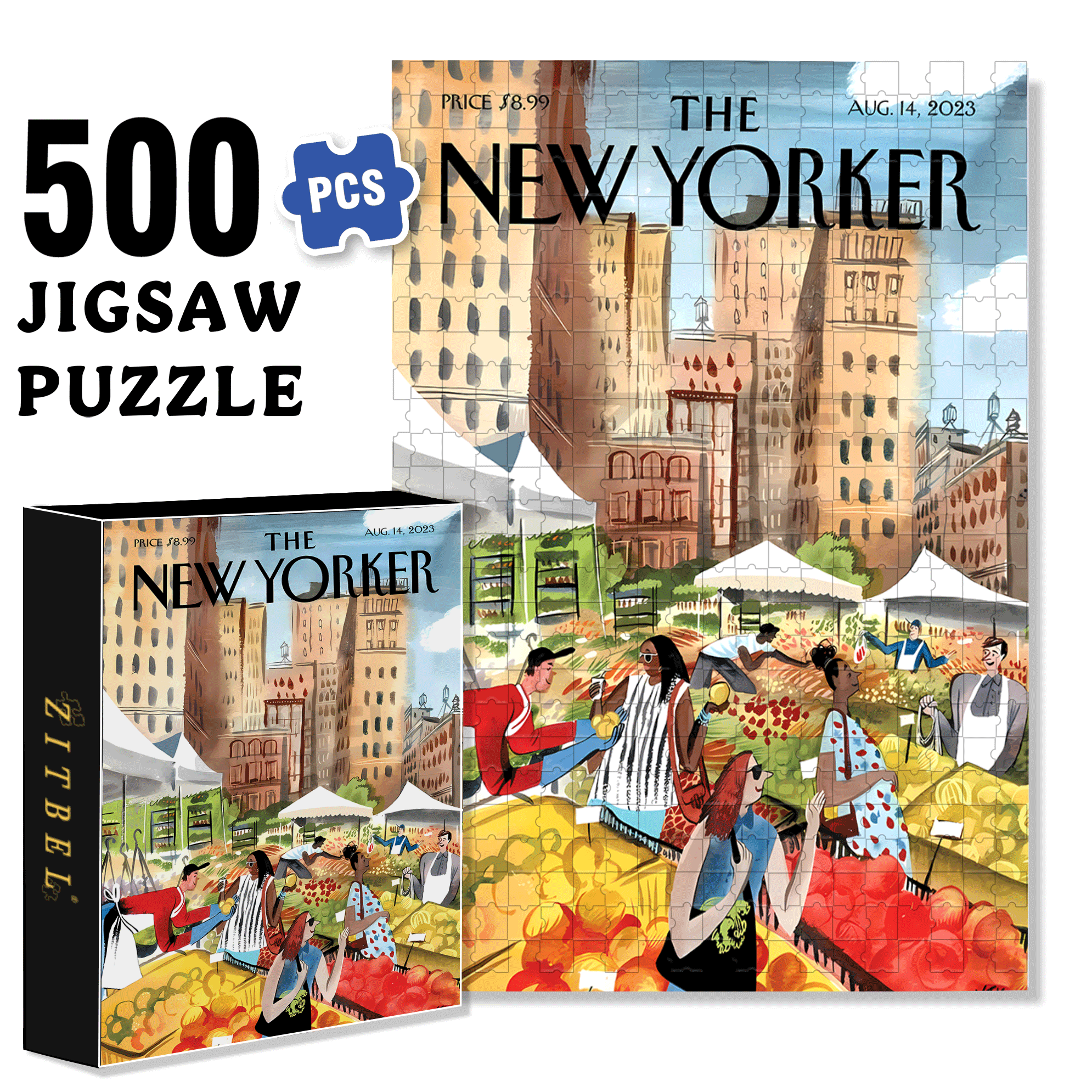 Vegetable Morning Market 500pcs/1000pcs Jigsaw Puzzle, Scratch-Resistant, Interactive Family Game & Brain-Boosting DIY Decor, Perfect for Halloween, Christmas & New Year Gifts, Family Puzzle Game