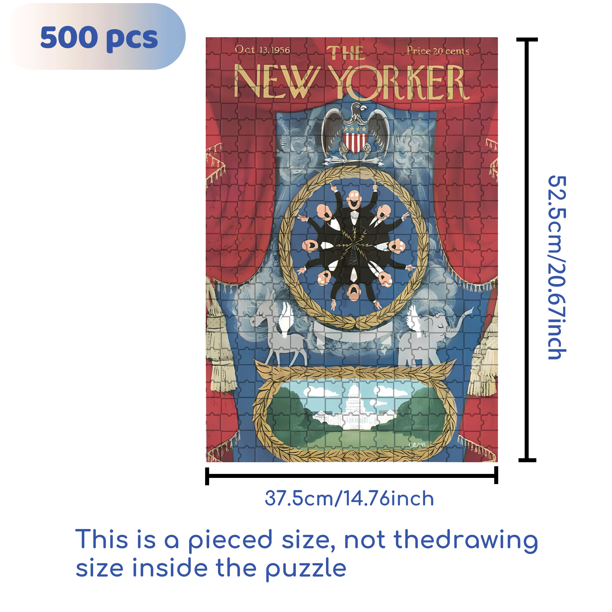 White House 500pcs/1000pcs Jigsaw Puzzle, Scratch-Resistant, Interactive Family Game & Brain-Boosting DIY Decor, Perfect for Halloween, Christmas & New Year Gifts, Family Puzzle Game