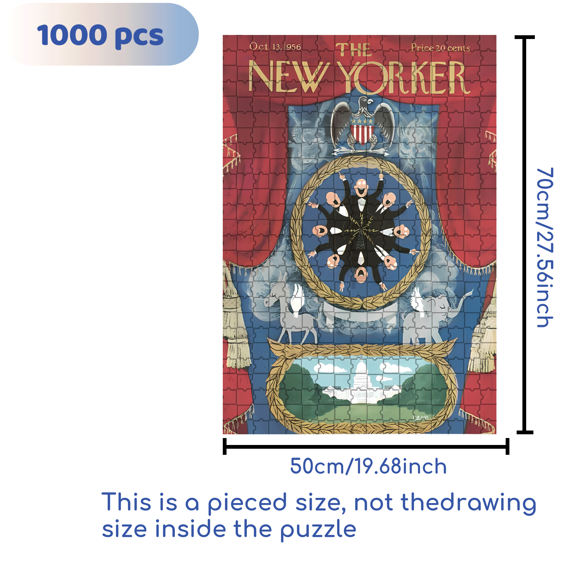 White House 500pcs/1000pcs Jigsaw Puzzle, Scratch-Resistant, Interactive Family Game & Brain-Boosting DIY Decor, Perfect for Halloween, Christmas & New Year Gifts, Family Puzzle Game