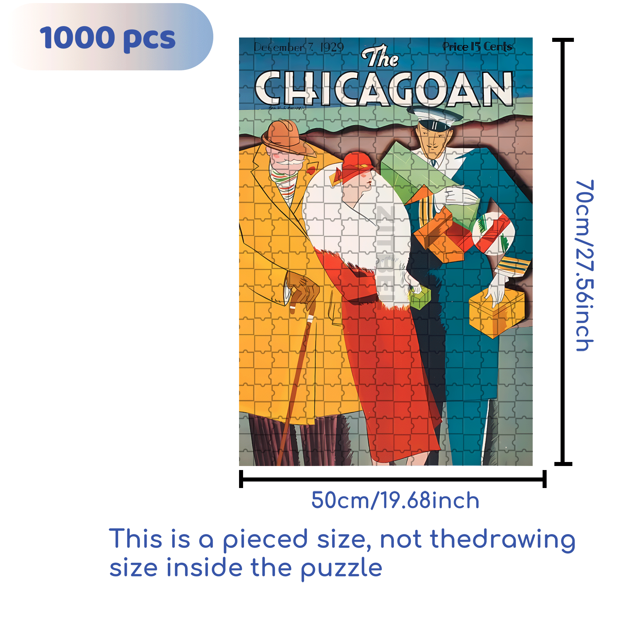 Xmas Shopping 500pcs/1000pcs Jigsaw Puzzle, Scratch-Resistant, Interactive Family Game & Brain-Boosting DIY Decor, Perfect for Halloween, Christmas & New Year Gifts, Family Puzzle Game