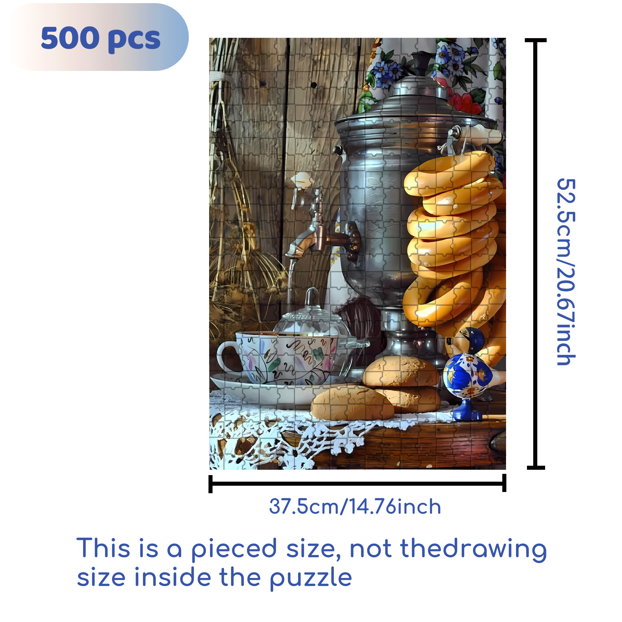 Afternoon Tea Snacks 500pcs/1000pcs Jigsaw Puzzle, Scratch-Resistant, Interactive Family Game & Brain-Boosting DIY Decor, Perfect for Halloween, Christmas & New Year Gifts, Family Puzzle Game