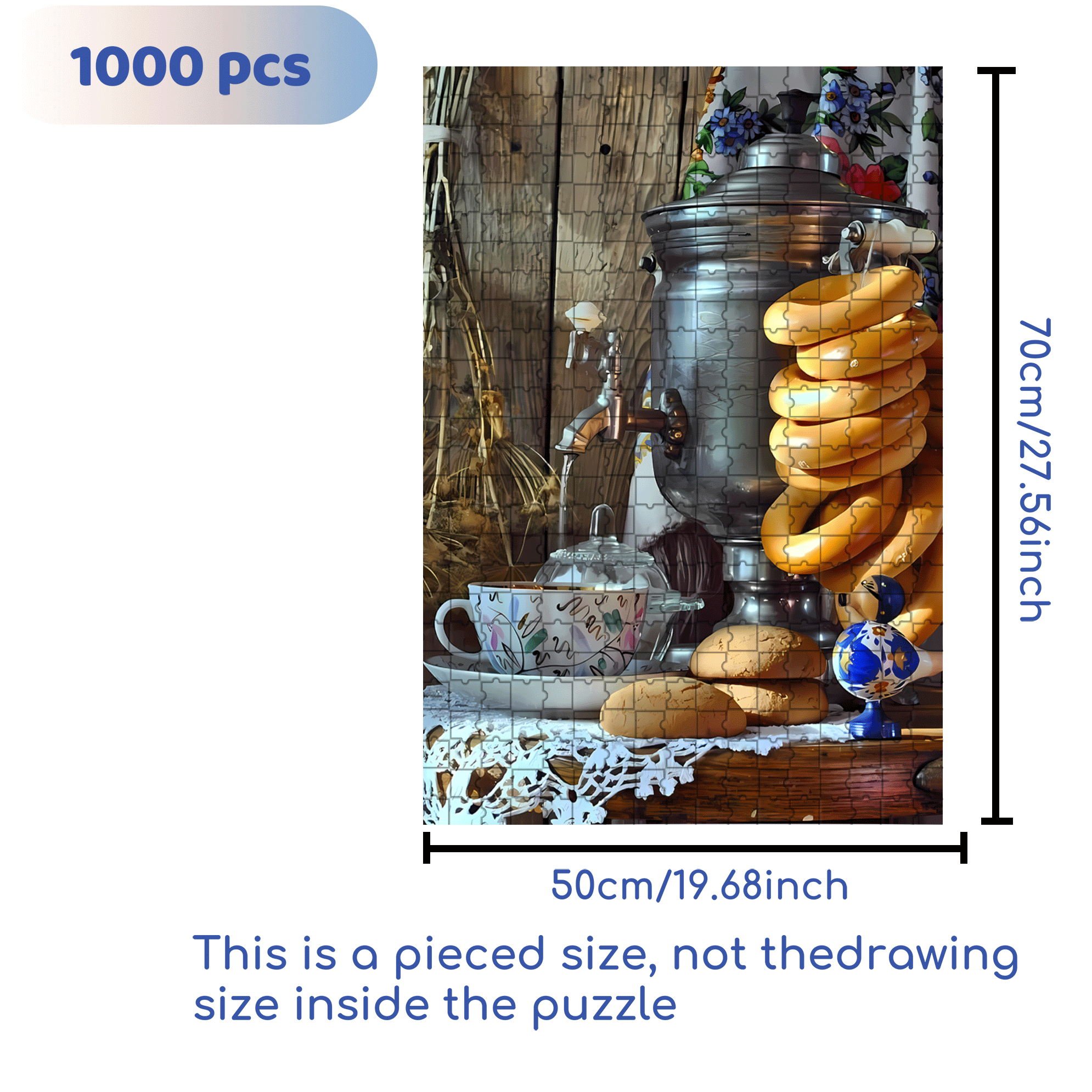 Afternoon Tea Snacks 500pcs/1000pcs Jigsaw Puzzle, Scratch-Resistant, Interactive Family Game & Brain-Boosting DIY Decor, Perfect for Halloween, Christmas & New Year Gifts, Family Puzzle Game