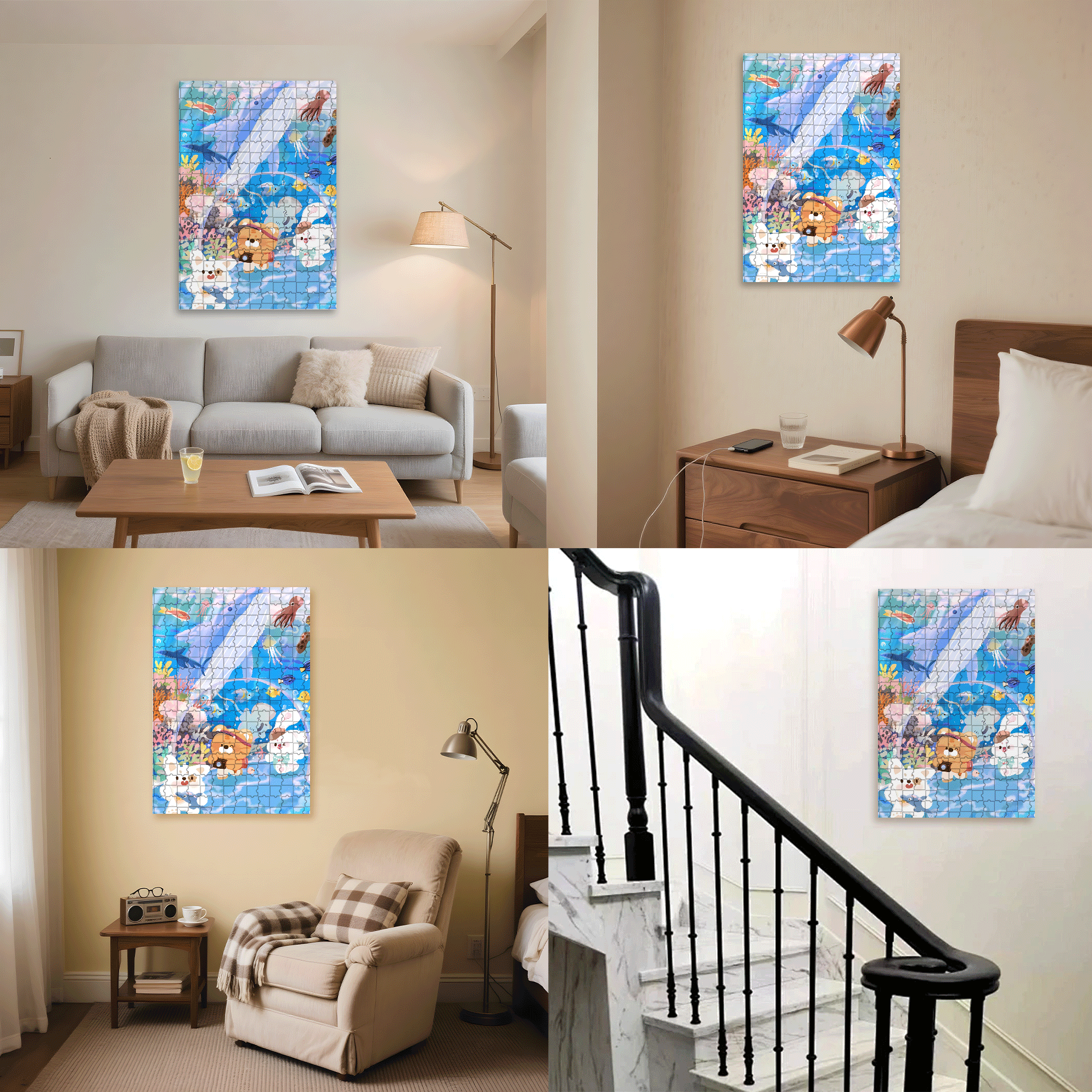 Aquarium Tour 500pcs/1000pcs Jigsaw Puzzle, Scratch-Resistant, Interactive Family Game & Brain-Boosting DIY Decor, Perfect for Halloween, Christmas & New Year Gifts, Family Puzzle Game