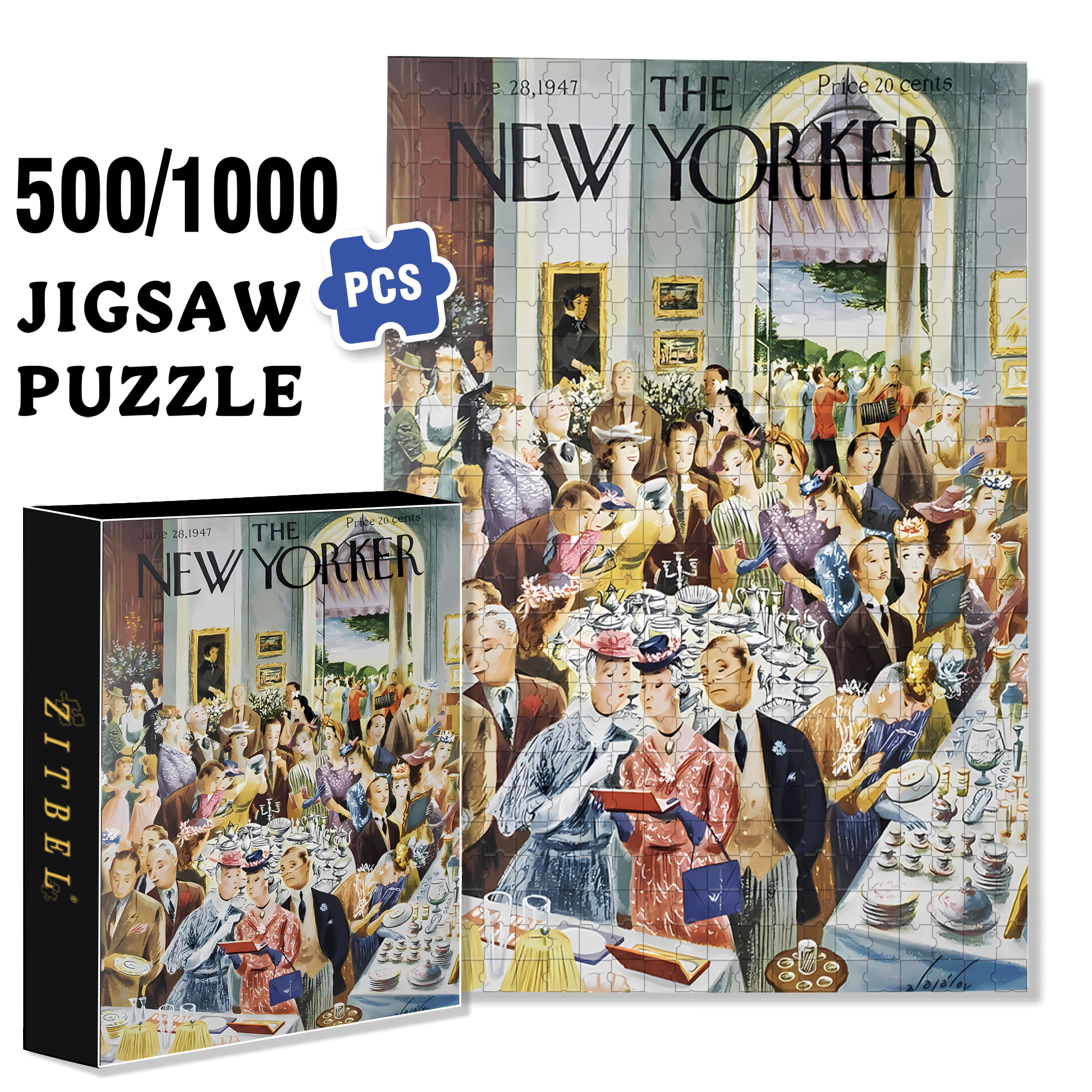 Auction 500pcs/1000pcs Jigsaw Puzzle, Scratch-Resistant, Interactive Family Game & Brain-Boosting DIY Decor, Perfect for Halloween, Christmas & New Year Gifts, Family Puzzle Game