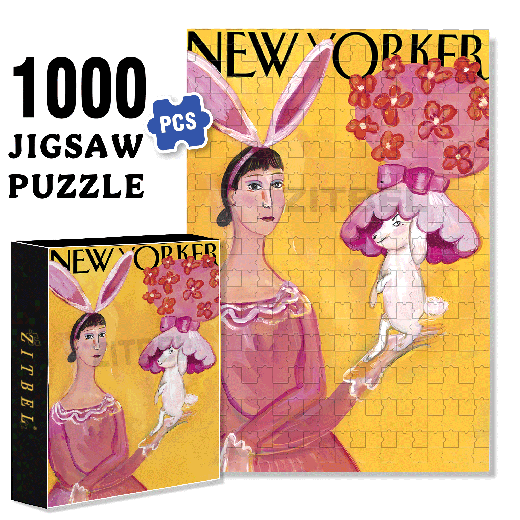 Bunny Girl 500pcs/1000pcs Jigsaw Puzzle, Scratch-Resistant, Interactive Family Game & Brain-Boosting DIY Decor, Perfect for Halloween, Christmas & New Year Gifts, Family Puzzle Game