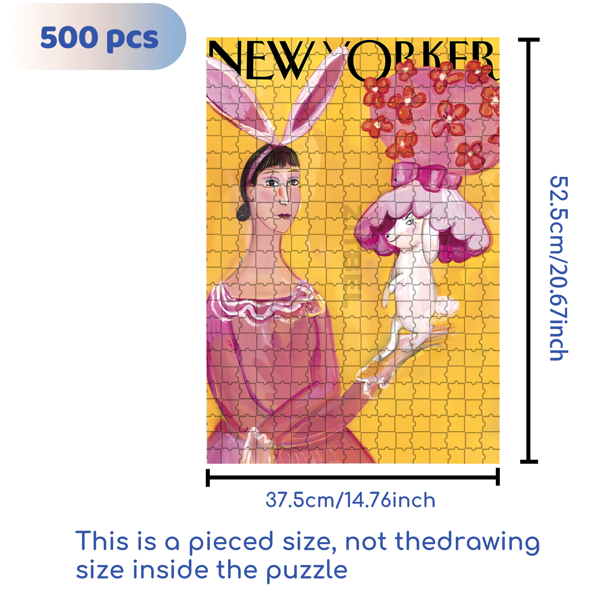 Bunny Girl 500pcs/1000pcs Jigsaw Puzzle, Scratch-Resistant, Interactive Family Game & Brain-Boosting DIY Decor, Perfect for Halloween, Christmas & New Year Gifts, Family Puzzle Game