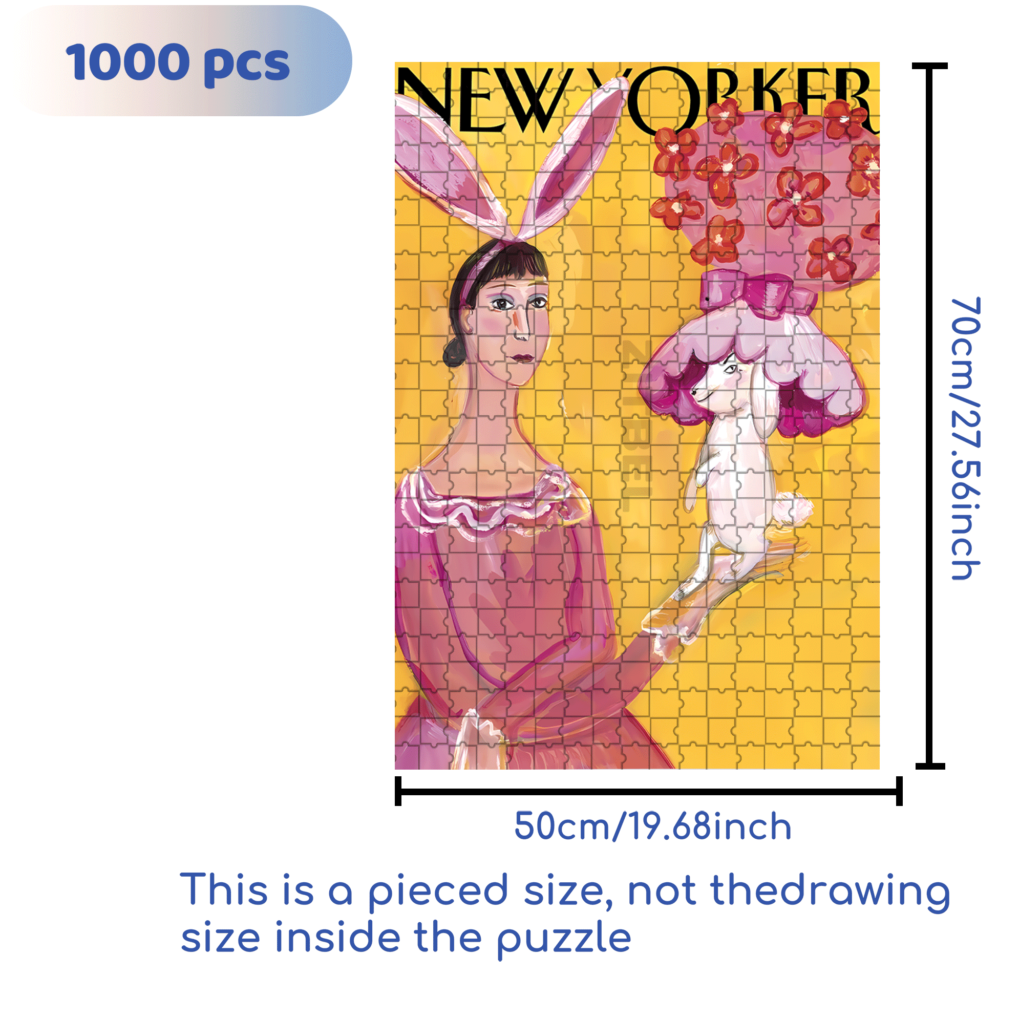 Bunny Girl 500pcs/1000pcs Jigsaw Puzzle, Scratch-Resistant, Interactive Family Game & Brain-Boosting DIY Decor, Perfect for Halloween, Christmas & New Year Gifts, Family Puzzle Game