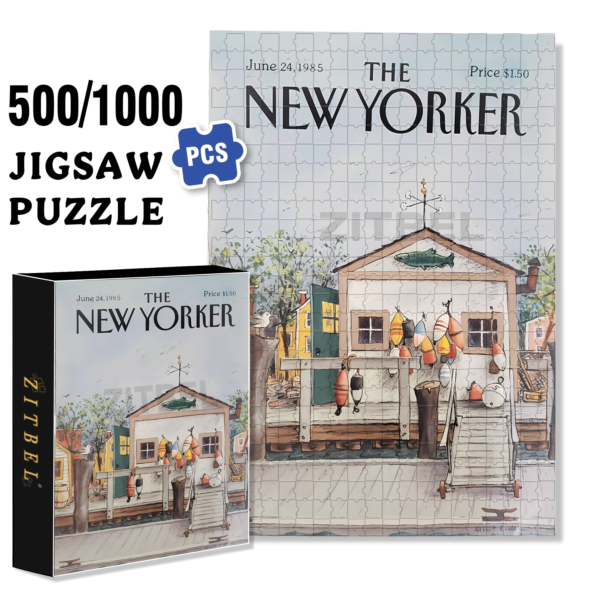 Buoy 500pcs/1000pcs Jigsaw Puzzle, Scratch-Resistant, Interactive Family Game & Brain-Boosting DIY Decor, Perfect for Halloween, Christmas & New Year Gifts, Family Puzzle Game