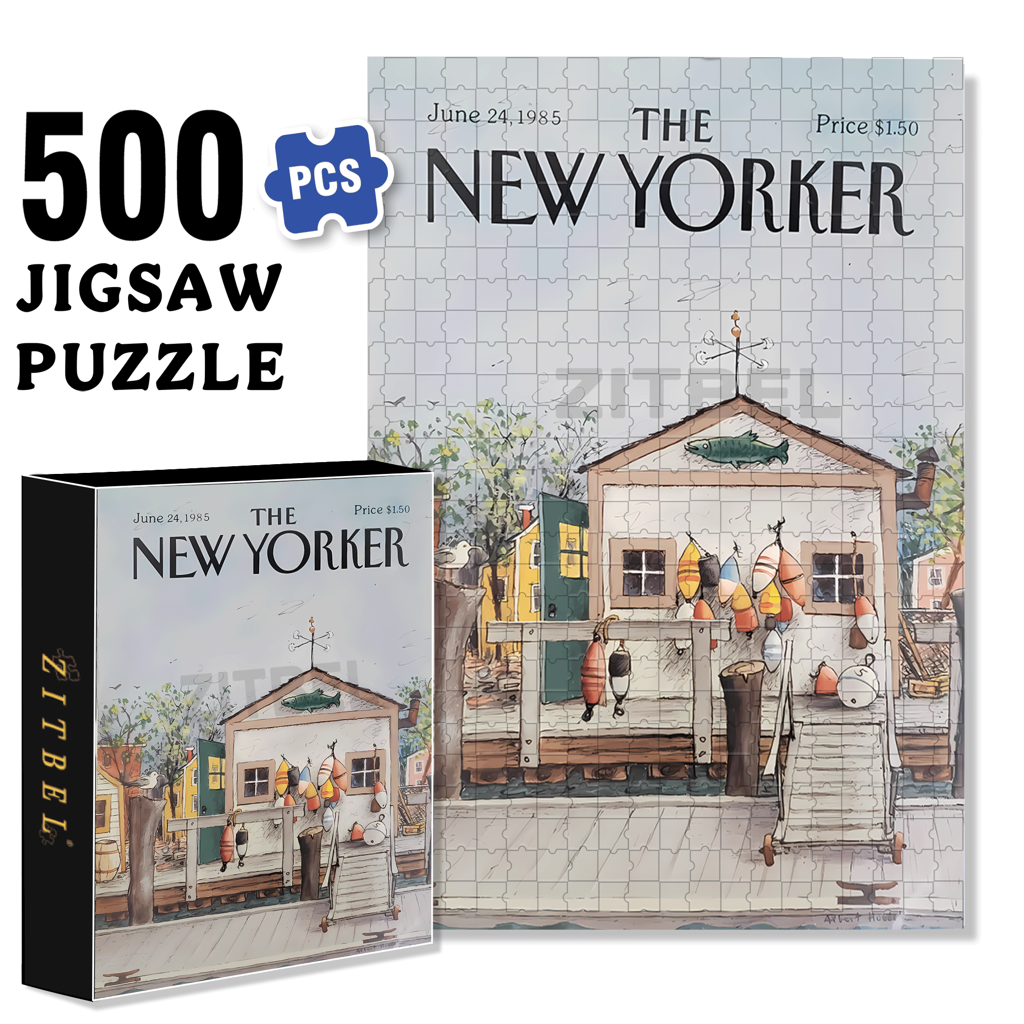 Buoy 500pcs/1000pcs Jigsaw Puzzle, Scratch-Resistant, Interactive Family Game & Brain-Boosting DIY Decor, Perfect for Halloween, Christmas & New Year Gifts, Family Puzzle Game