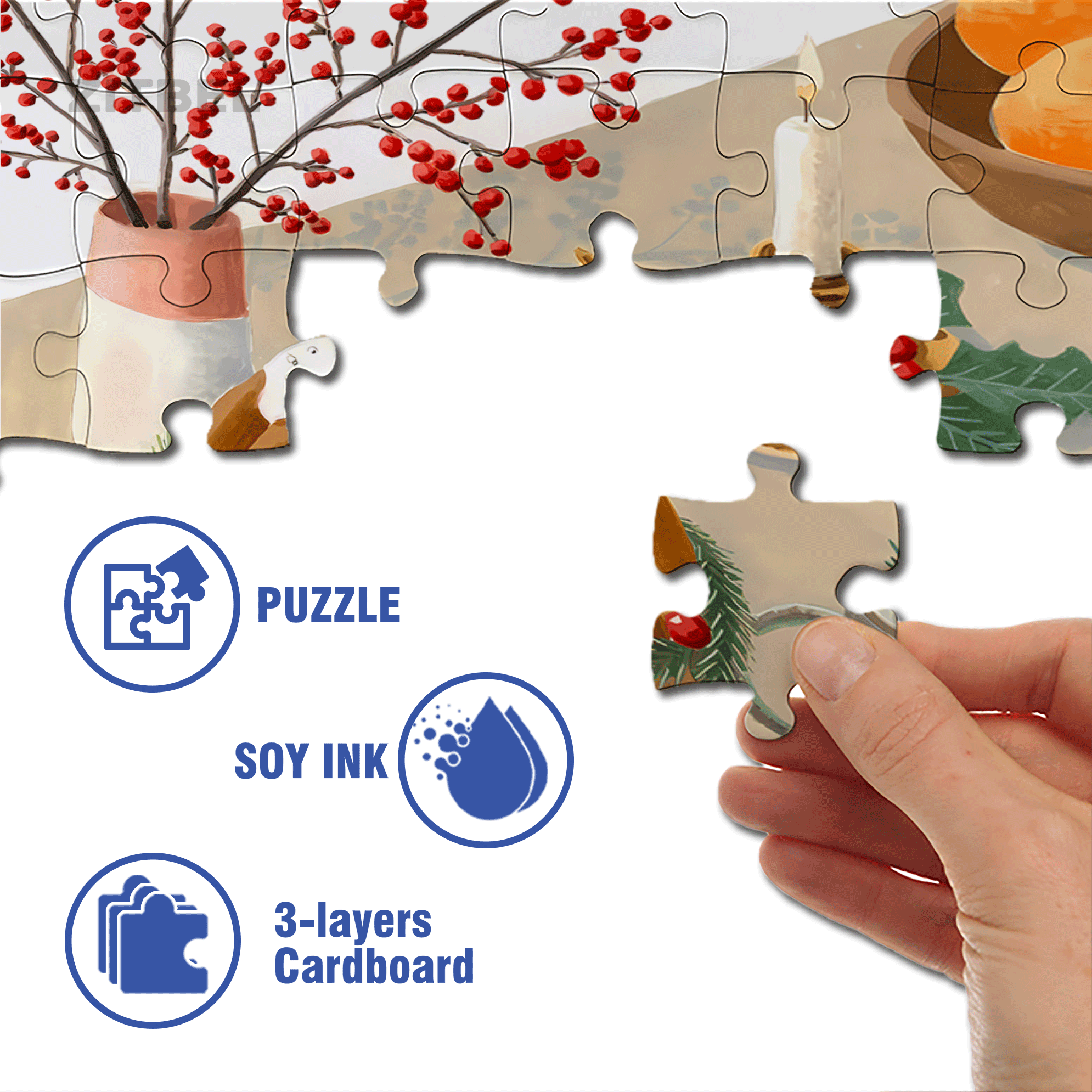 Christmas Dinner 2 500pcs/1000pcs Jigsaw Puzzle, Scratch-Resistant, Interactive Family Game & Brain-Boosting DIY Decor, Perfect for Halloween, Christmas & New Year Gifts, Family Puzzle Game