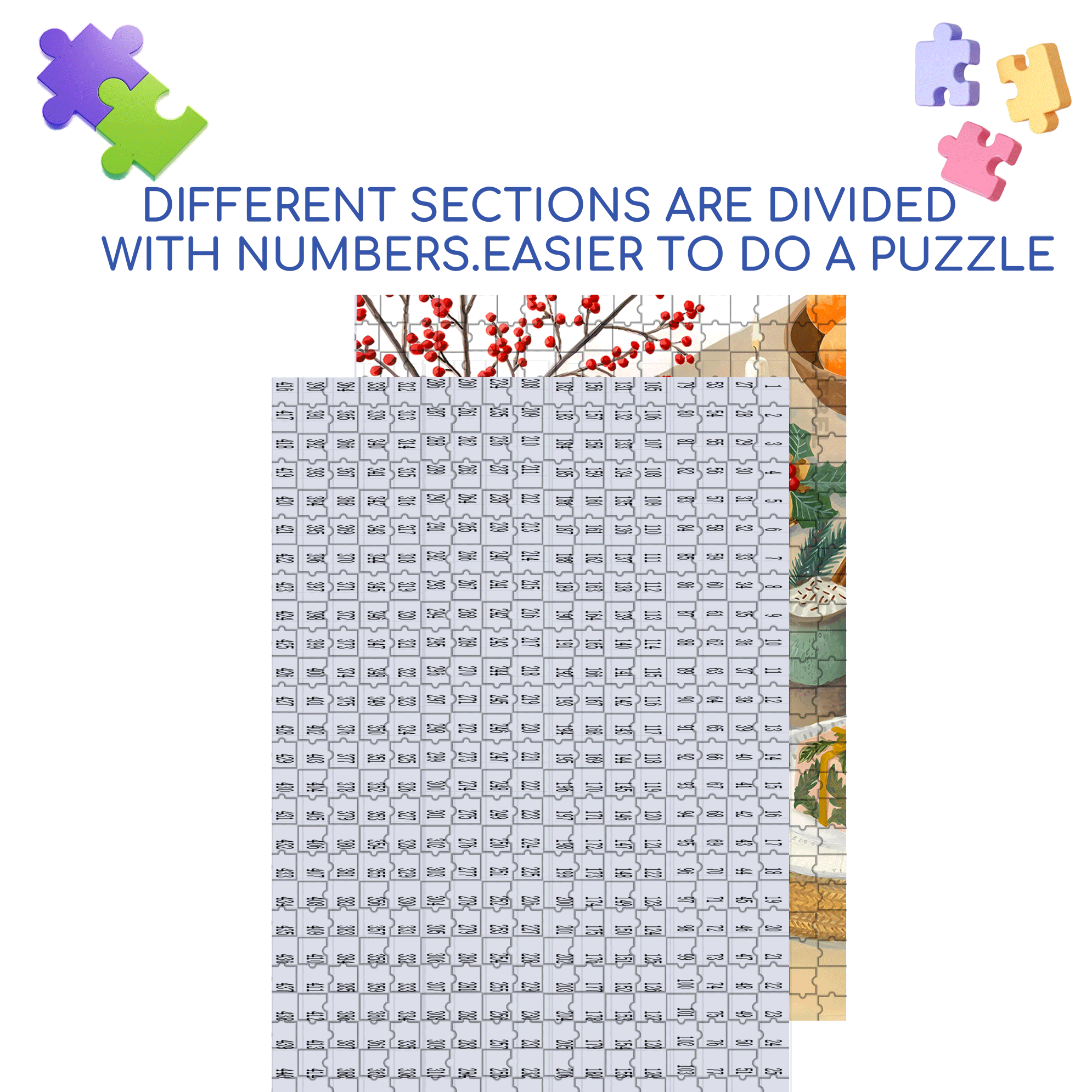 Christmas Dinner 2 500pcs/1000pcs Jigsaw Puzzle, Scratch-Resistant, Interactive Family Game & Brain-Boosting DIY Decor, Perfect for Halloween, Christmas & New Year Gifts, Family Puzzle Game