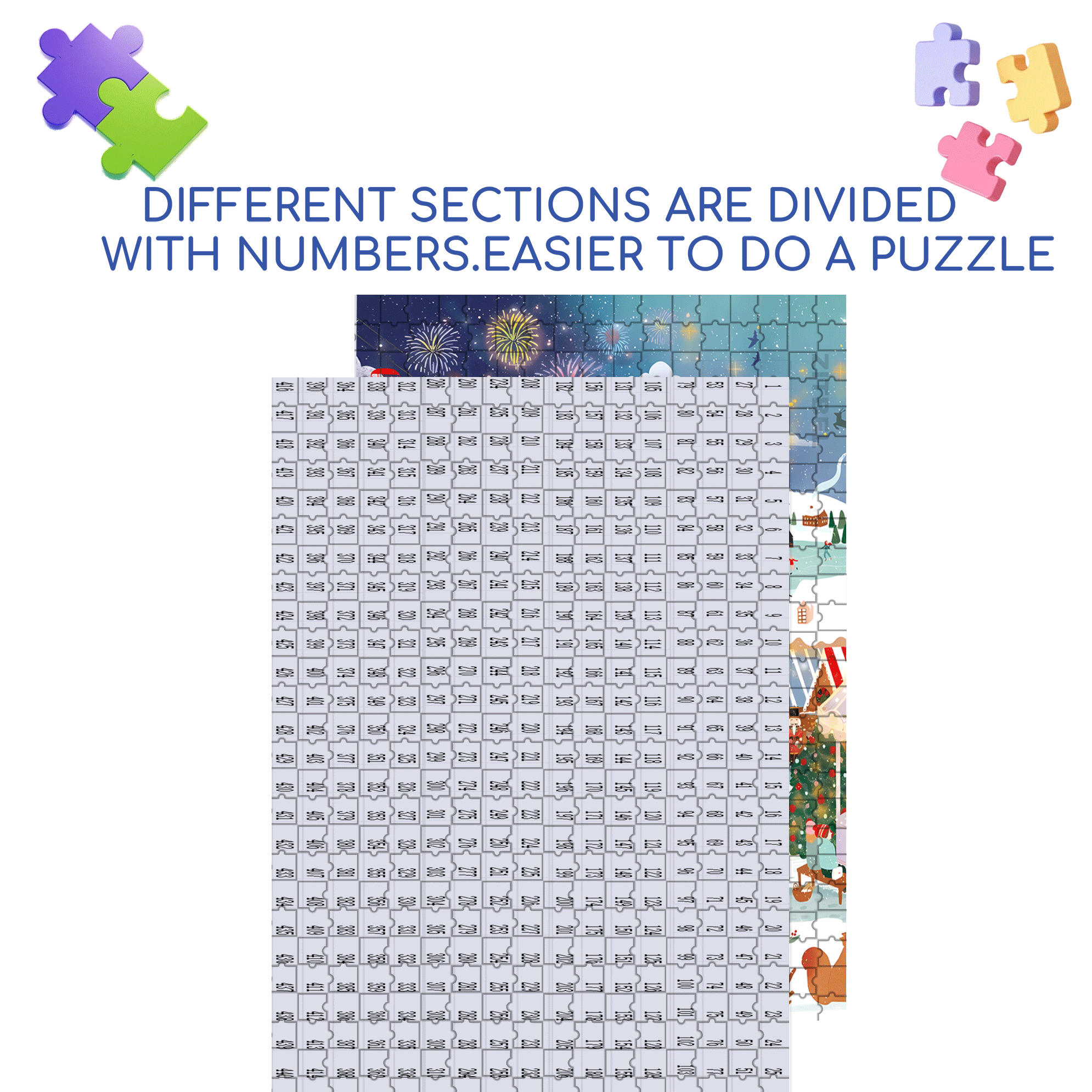 Christmas Fireworks Party 500pcs/1000pcs Jigsaw Puzzle, Scratch-Resistant, Interactive Family Game & Brain-Boosting DIY Decor, Perfect for Halloween, Christmas & New Year Gifts, Family Puzzle Game