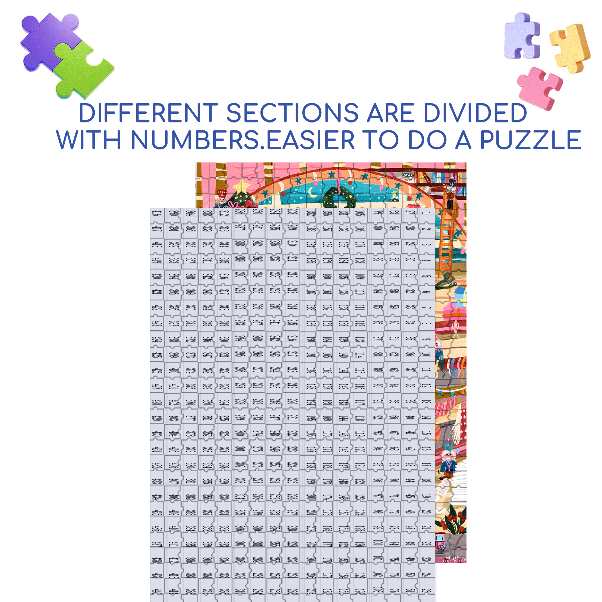 Christmas Gift Factory 500pcs/1000pcs Jigsaw Puzzle, Scratch-Resistant, Interactive Family Game & Brain-Boosting DIY Decor, Perfect for Halloween, Christmas & New Year Gifts, Family Puzzle Game