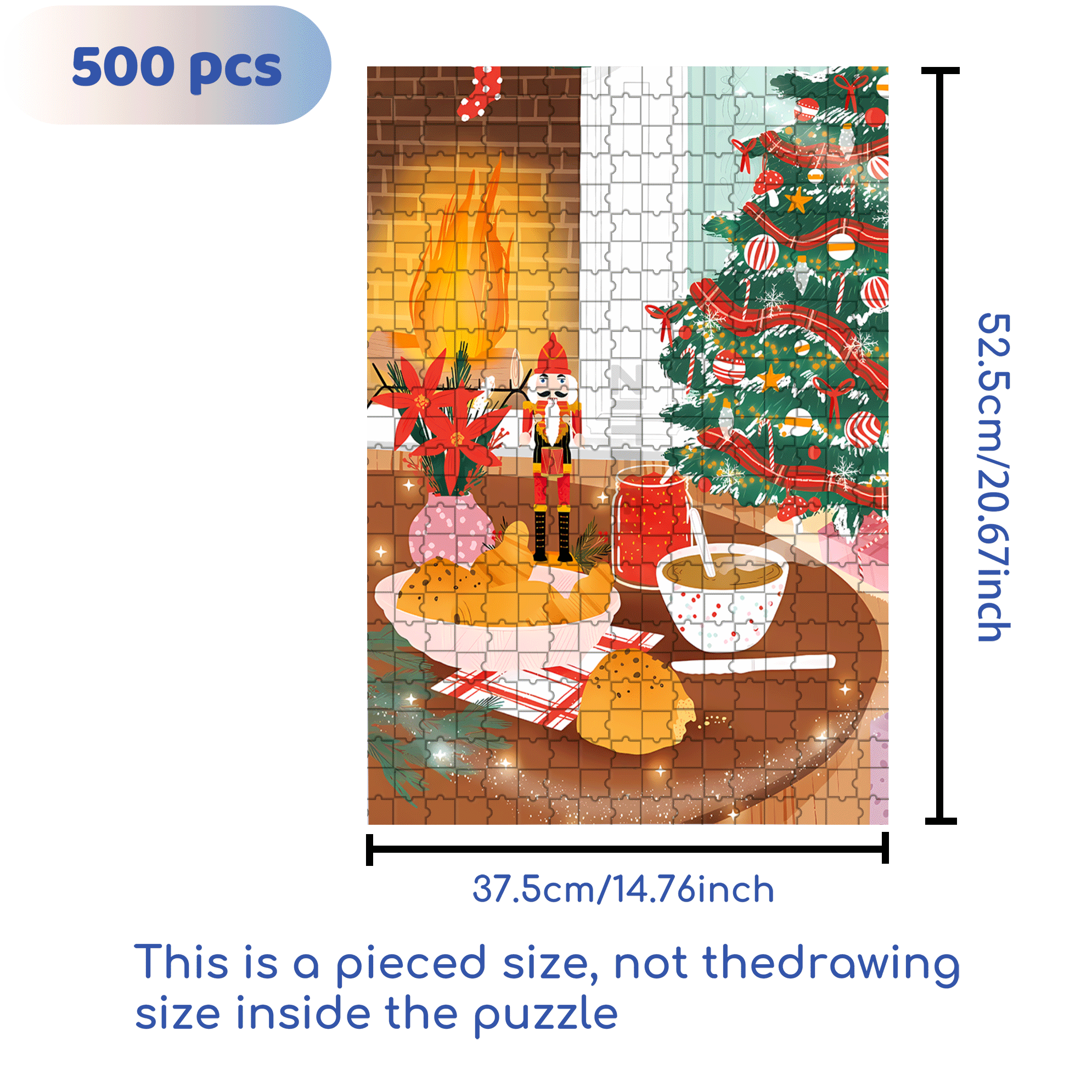 Coffee & Bread 500pcs/1000pcs Jigsaw Puzzle, Scratch-Resistant, Interactive Family Game & Brain-Boosting DIY Decor, Perfect for Halloween, Christmas & New Year Gifts, Family Puzzle Game