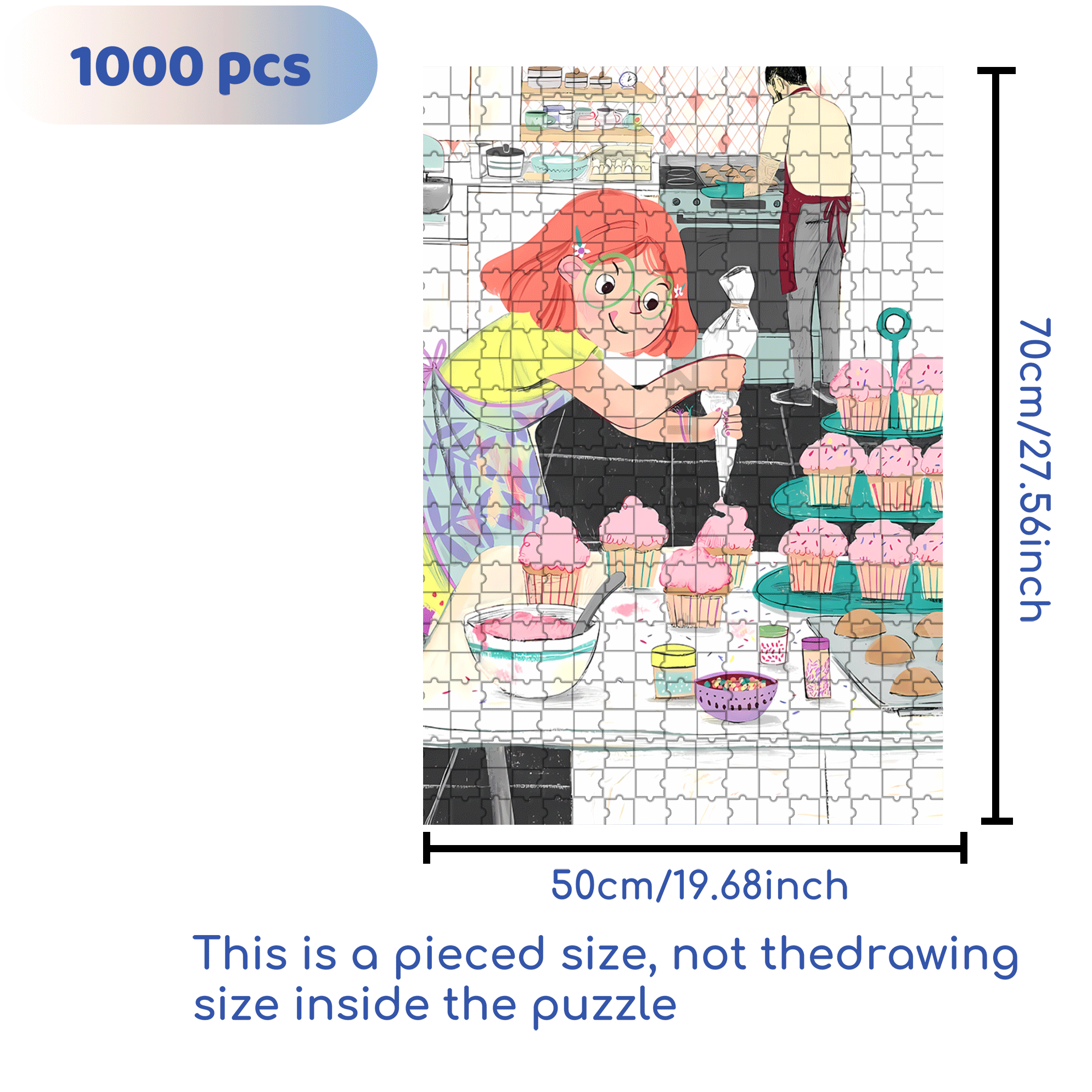 Creating Delicious Food 500pcs/1000pcs Jigsaw Puzzle, Scratch-Resistant, Interactive Family Game & Brain-Boosting DIY Decor, Perfect for Halloween, Christmas & New Year Gifts, Family Puzzle Game