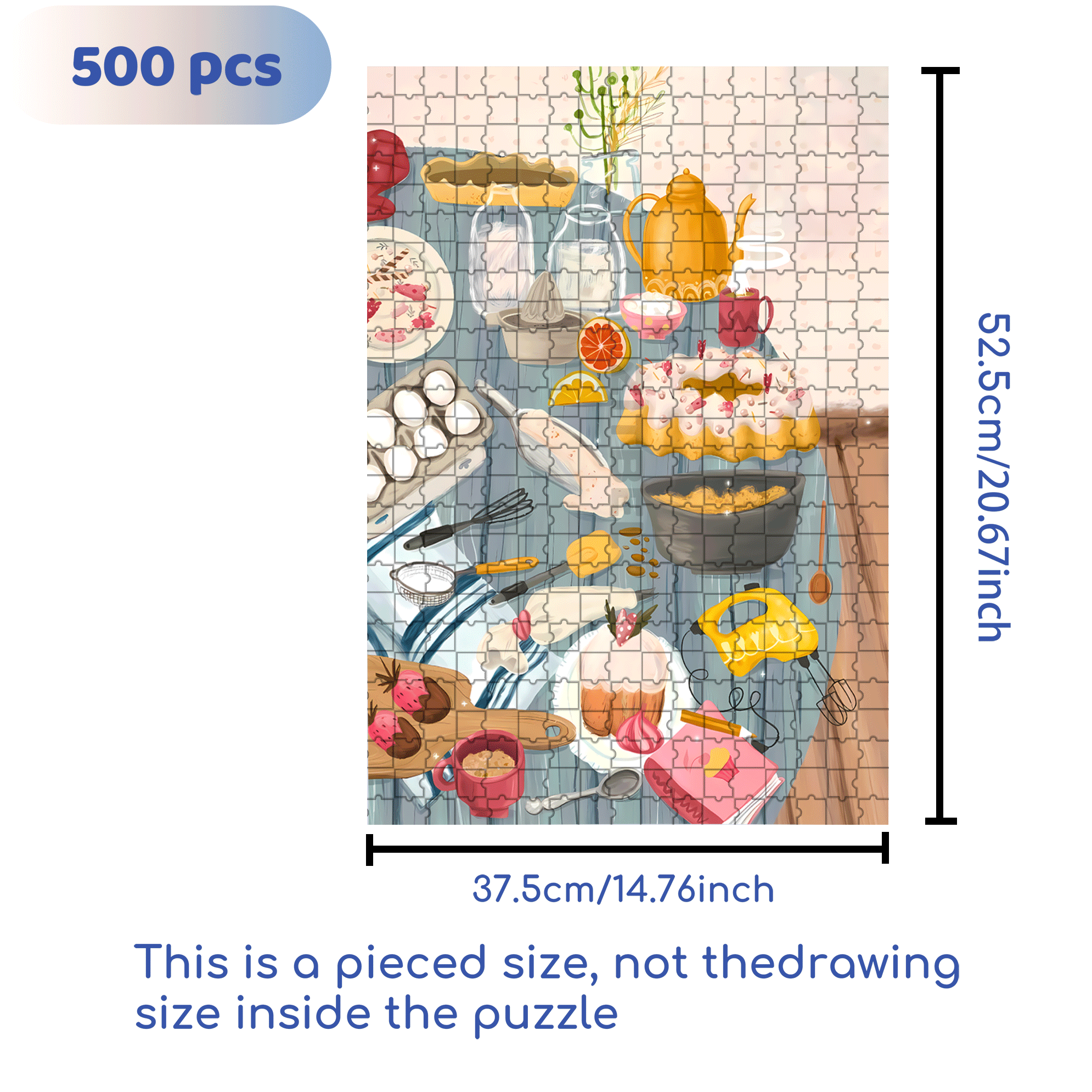 Dessert Making 500pcs/1000pcs Jigsaw Puzzle, Scratch-Resistant, Interactive Family Game & Brain-Boosting DIY Decor, Perfect for Halloween, Christmas & New Year Gifts, Family Puzzle Game