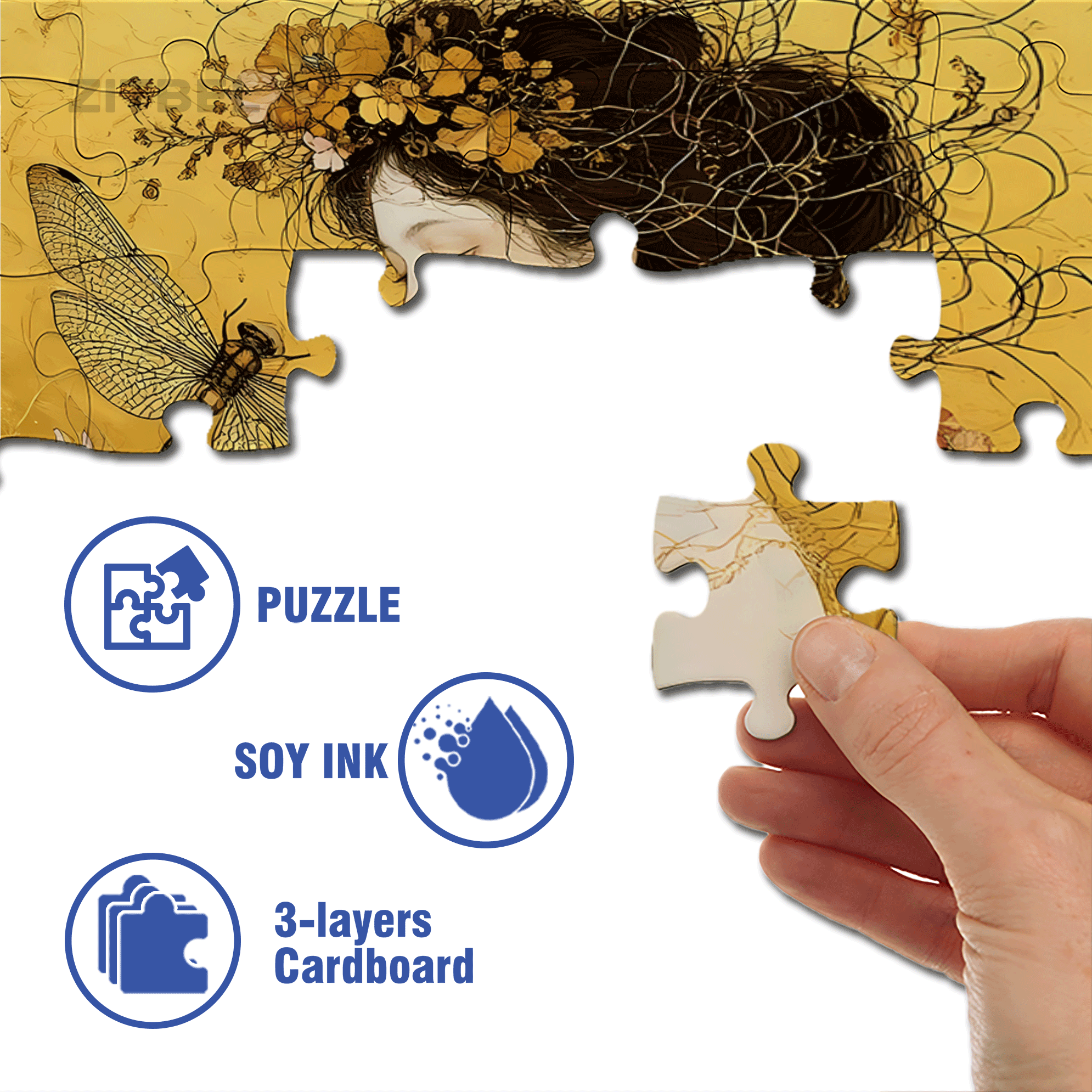 Dragonfly Love 500pcs/1000pcs Jigsaw Puzzle, Scratch-Resistant, Interactive Family Game & Brain-Boosting DIY Decor, Perfect for Halloween, Christmas & New Year Gifts, Family Puzzle Game