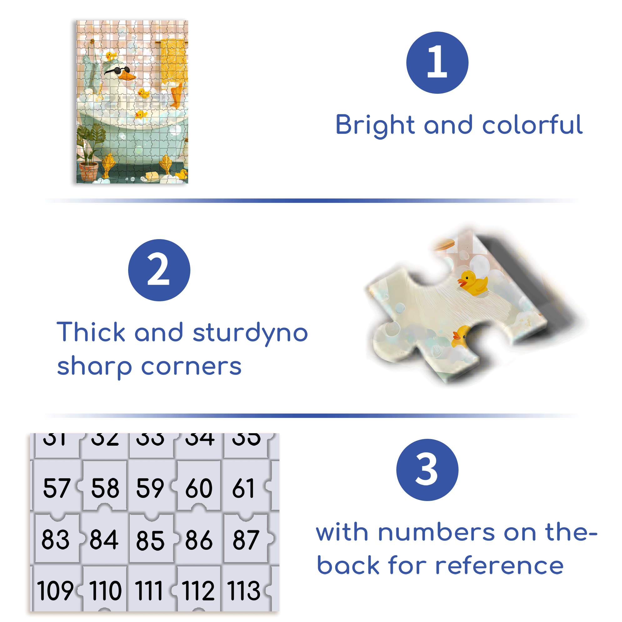 Duck Bubble Bath 500pcs/1000pcs Jigsaw Puzzle, Scratch-Resistant, Interactive Family Game & Brain-Boosting DIY Decor, Perfect for Halloween, Christmas & New Year Gifts, Family Puzzle Game