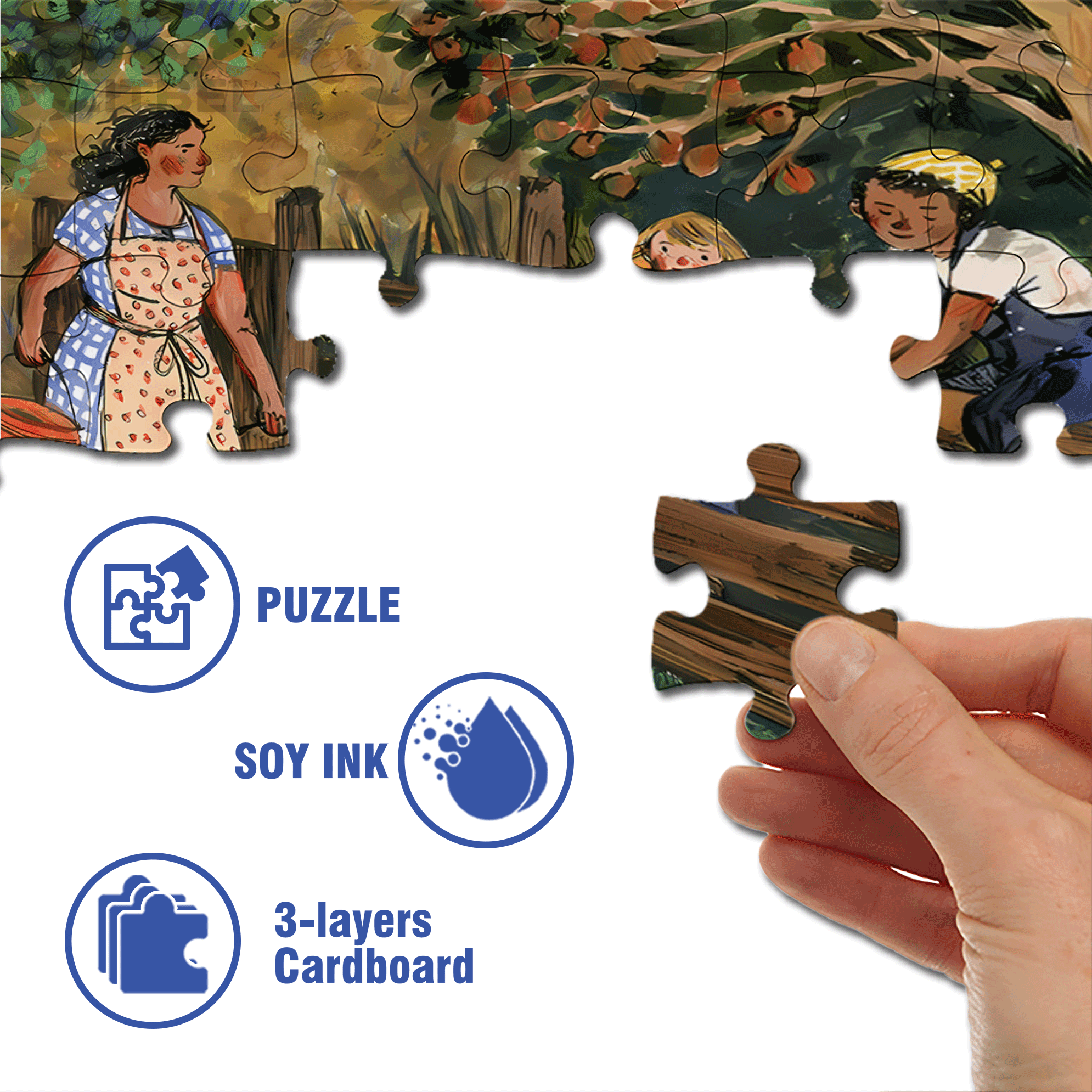 Feeding Pigs 500pcs/1000pcs Jigsaw Puzzle, Scratch-Resistant, Interactive Family Game & Brain-Boosting DIY Decor, Perfect for Halloween, Christmas & New Year Gifts, Family Puzzle Game