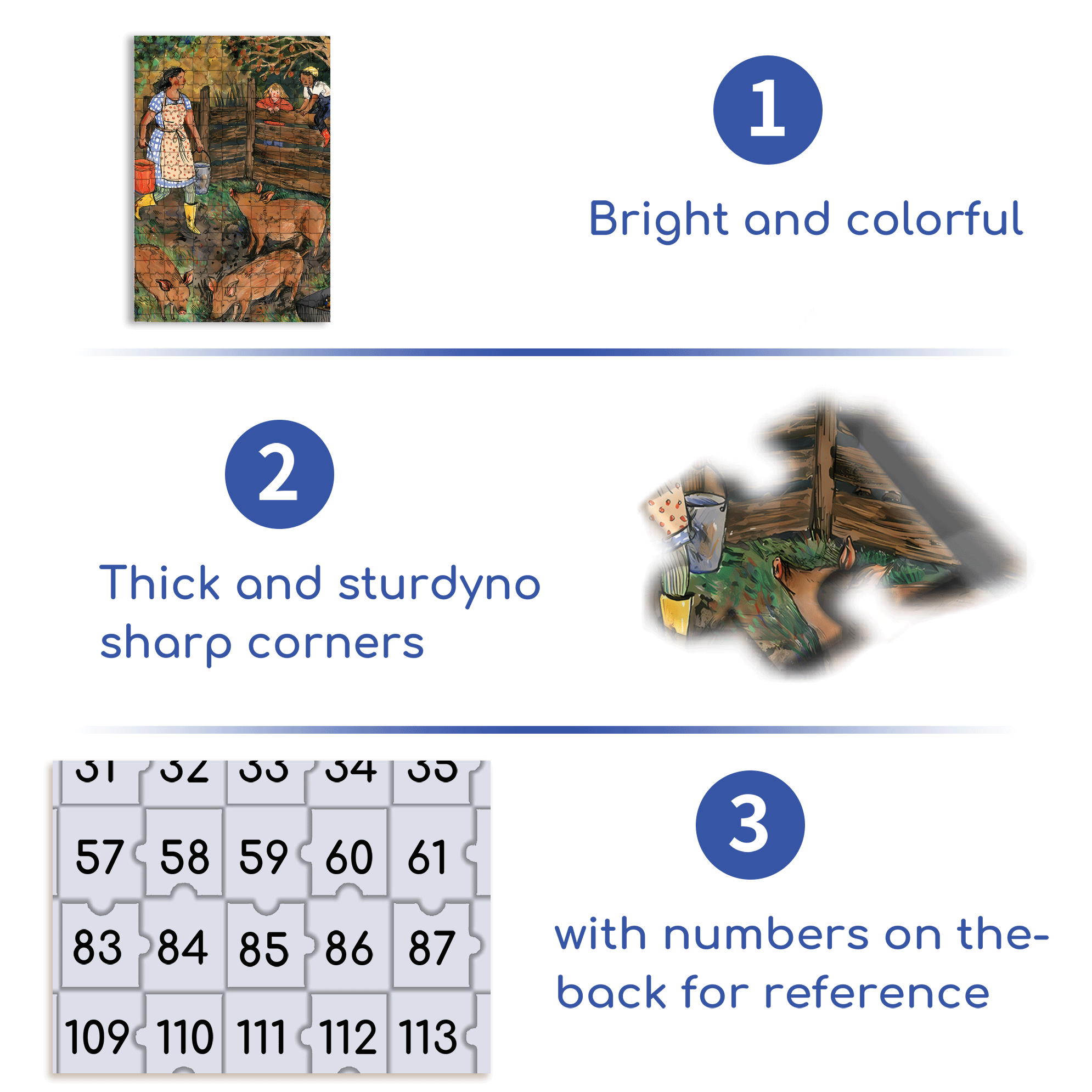 Feeding Pigs 500pcs/1000pcs Jigsaw Puzzle, Scratch-Resistant, Interactive Family Game & Brain-Boosting DIY Decor, Perfect for Halloween, Christmas & New Year Gifts, Family Puzzle Game