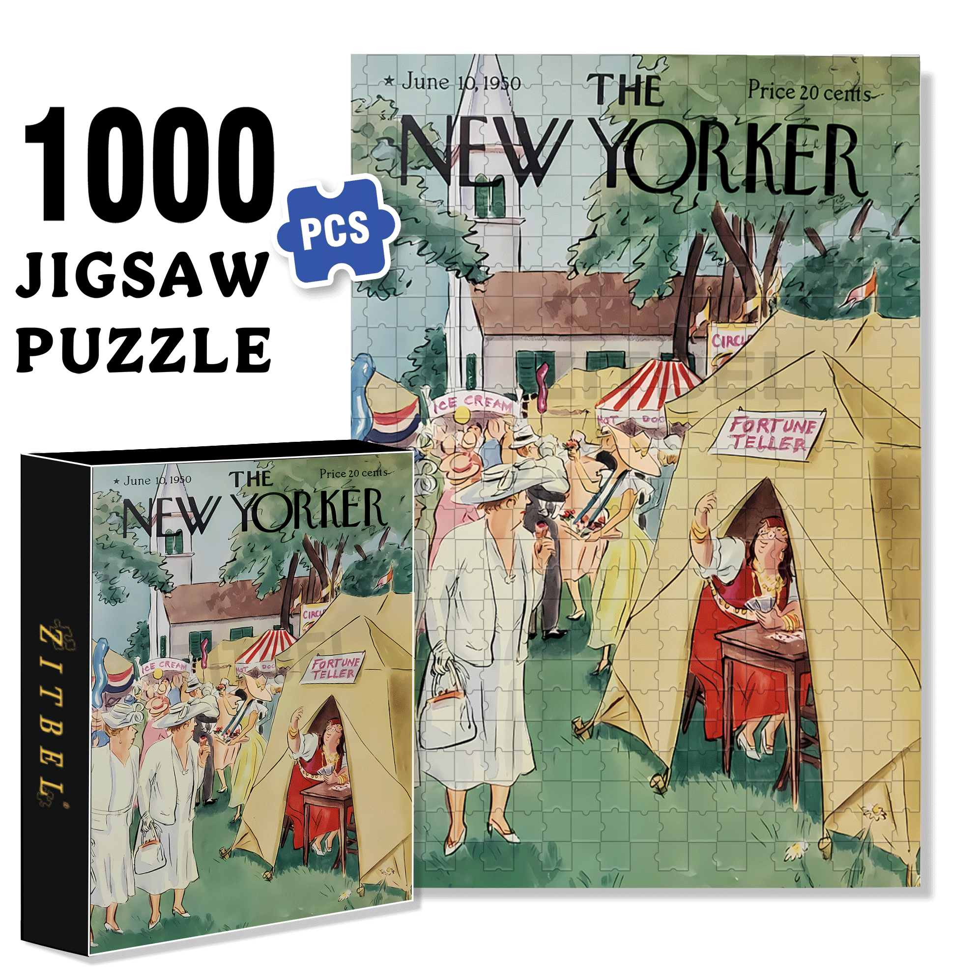 Fortune Teller 500pcs/1000pcs Jigsaw Puzzle, Scratch-Resistant, Interactive Family Game & Brain-Boosting DIY Decor, Perfect for Halloween, Christmas & New Year Gifts, Family Puzzle Game