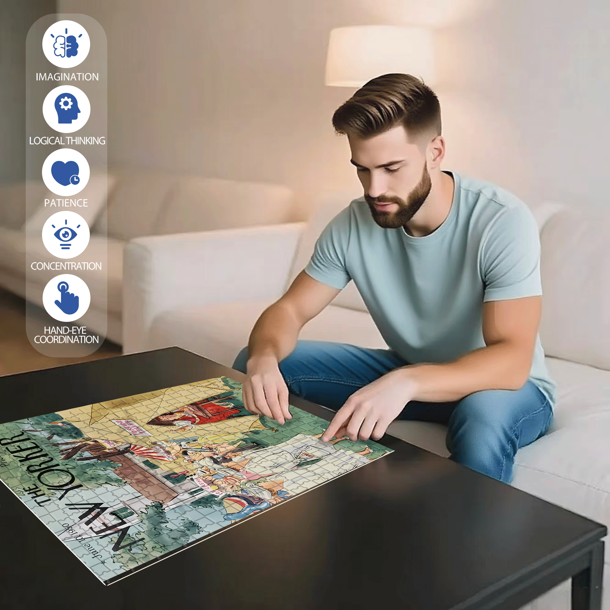 Fortune Teller 500pcs/1000pcs Jigsaw Puzzle, Scratch-Resistant, Interactive Family Game & Brain-Boosting DIY Decor, Perfect for Halloween, Christmas & New Year Gifts, Family Puzzle Game