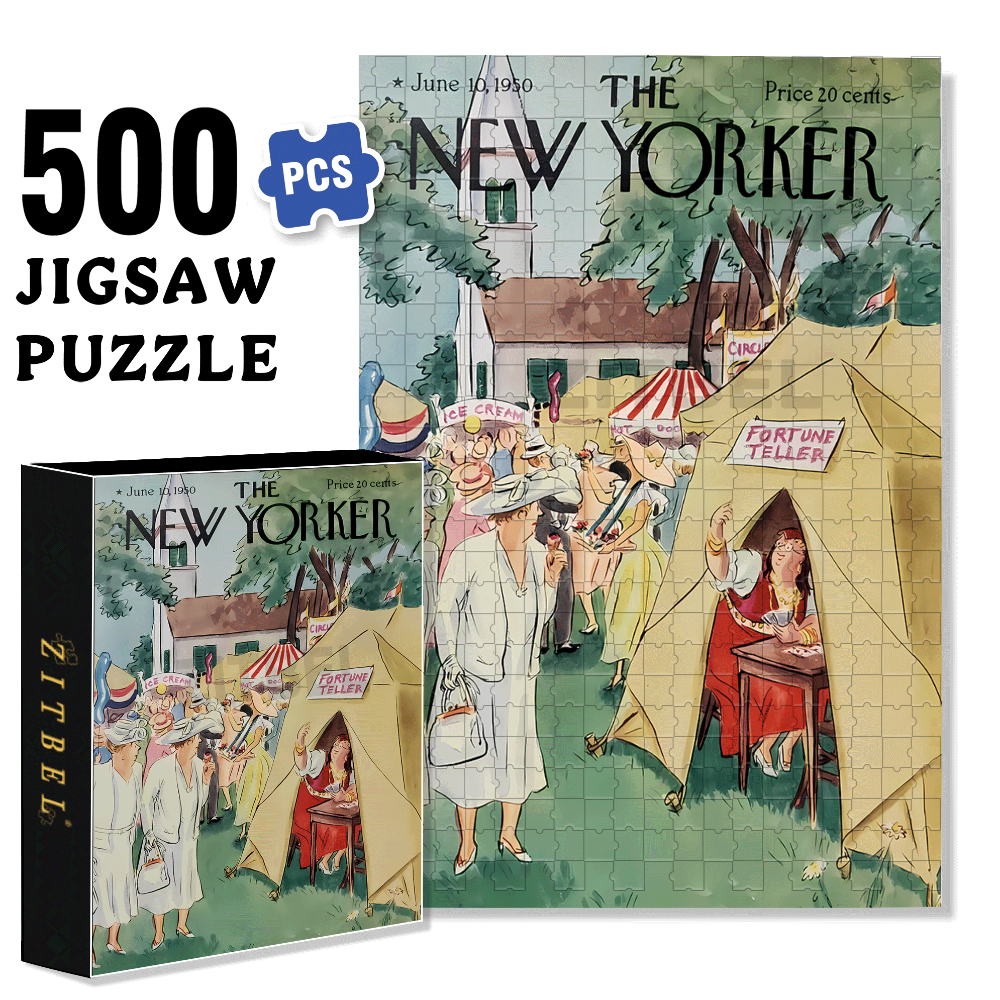 Fortune Teller 500pcs/1000pcs Jigsaw Puzzle, Scratch-Resistant, Interactive Family Game & Brain-Boosting DIY Decor, Perfect for Halloween, Christmas & New Year Gifts, Family Puzzle Game
