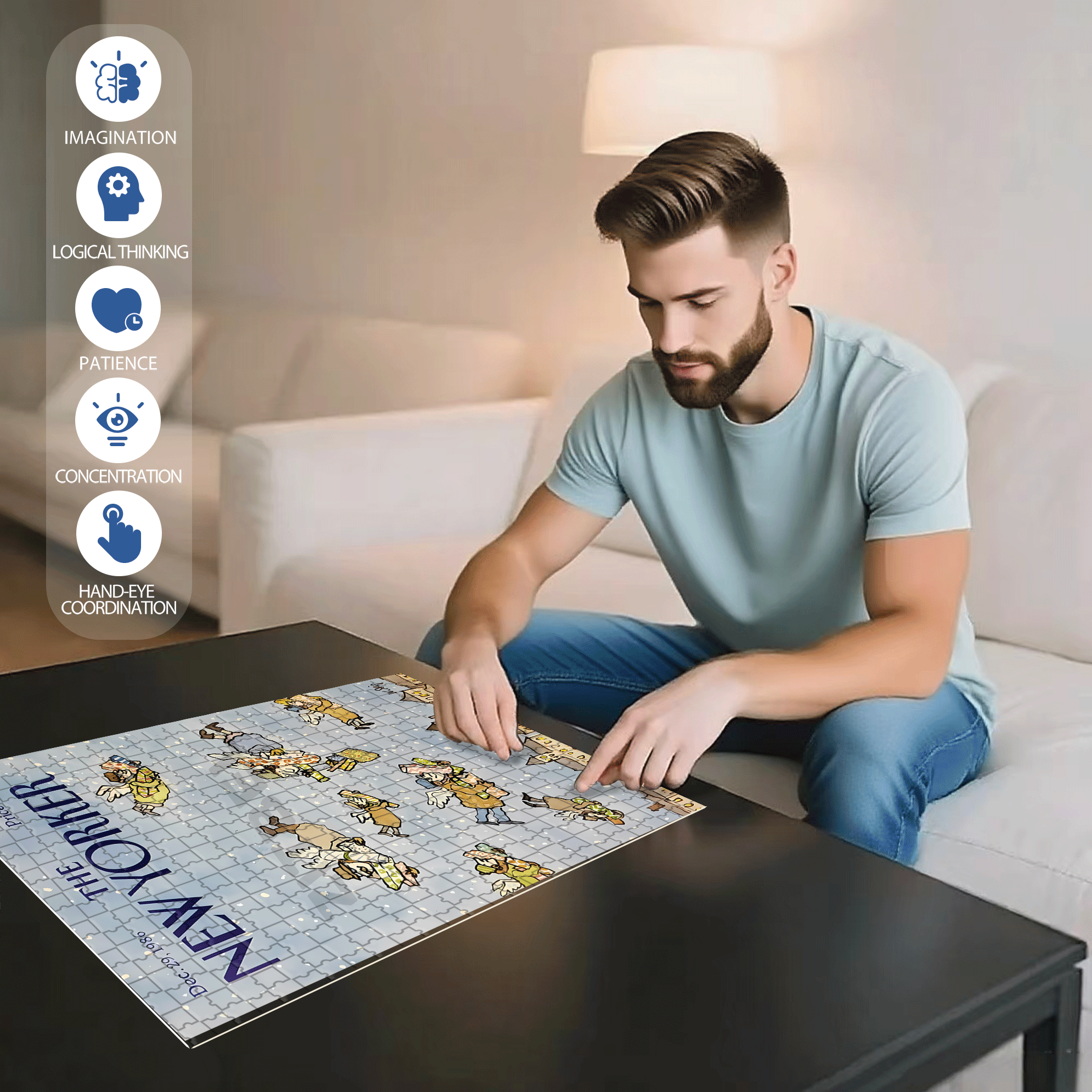 Gifts Are Being Delivered 500pcs/1000pcs Jigsaw Puzzle, Scratch-Resistant, Interactive Family Game & Brain-Boosting DIY Decor, Perfect for Halloween, Christmas & New Year Gifts, Family Puzzle Game