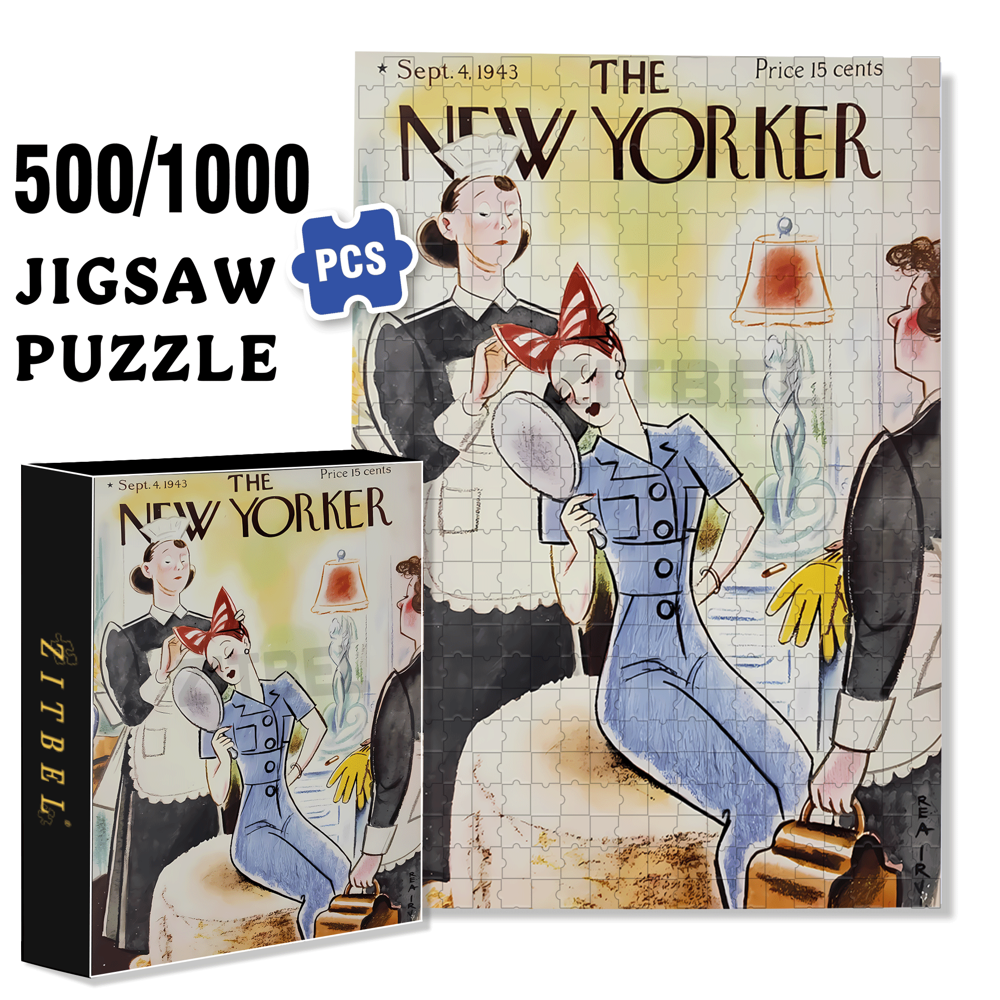 Grooming 500pcs/1000pcs Jigsaw Puzzle, Scratch-Resistant, Interactive Family Game & Brain-Boosting DIY Decor, Perfect for Halloween, Christmas & New Year Gifts, Family Puzzle Game