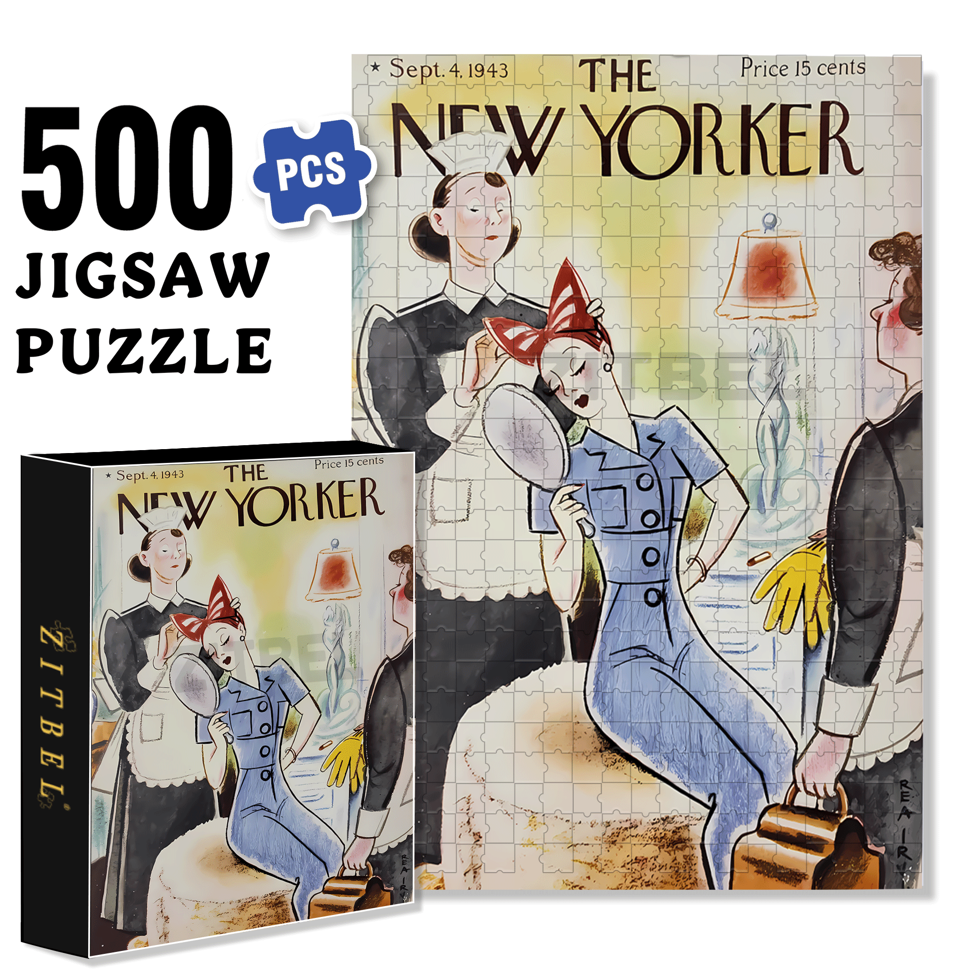 Grooming 500pcs/1000pcs Jigsaw Puzzle, Scratch-Resistant, Interactive Family Game & Brain-Boosting DIY Decor, Perfect for Halloween, Christmas & New Year Gifts, Family Puzzle Game