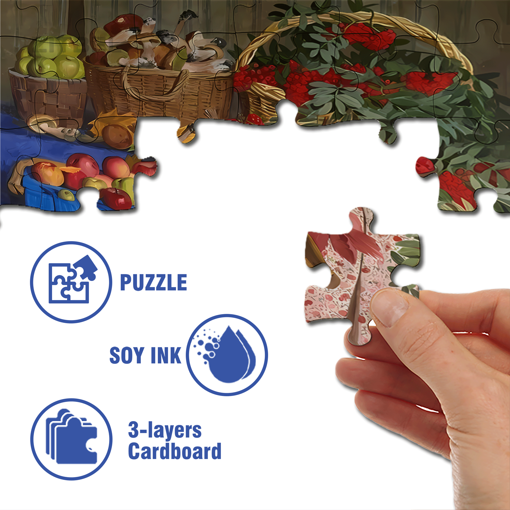 Harvest Season 500pcs/1000pcs Jigsaw Puzzle, Scratch-Resistant, Interactive Family Game & Brain-Boosting DIY Decor, Perfect for Halloween, Christmas & New Year Gifts, Family Puzzle Game