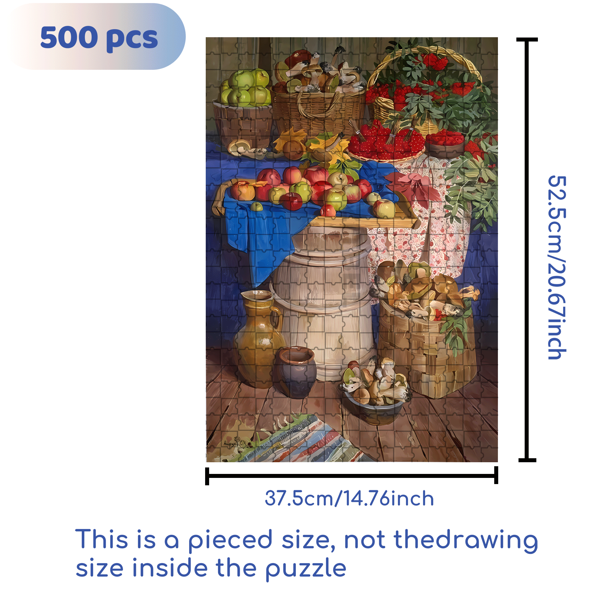 Harvest Season 500pcs/1000pcs Jigsaw Puzzle, Scratch-Resistant, Interactive Family Game & Brain-Boosting DIY Decor, Perfect for Halloween, Christmas & New Year Gifts, Family Puzzle Game