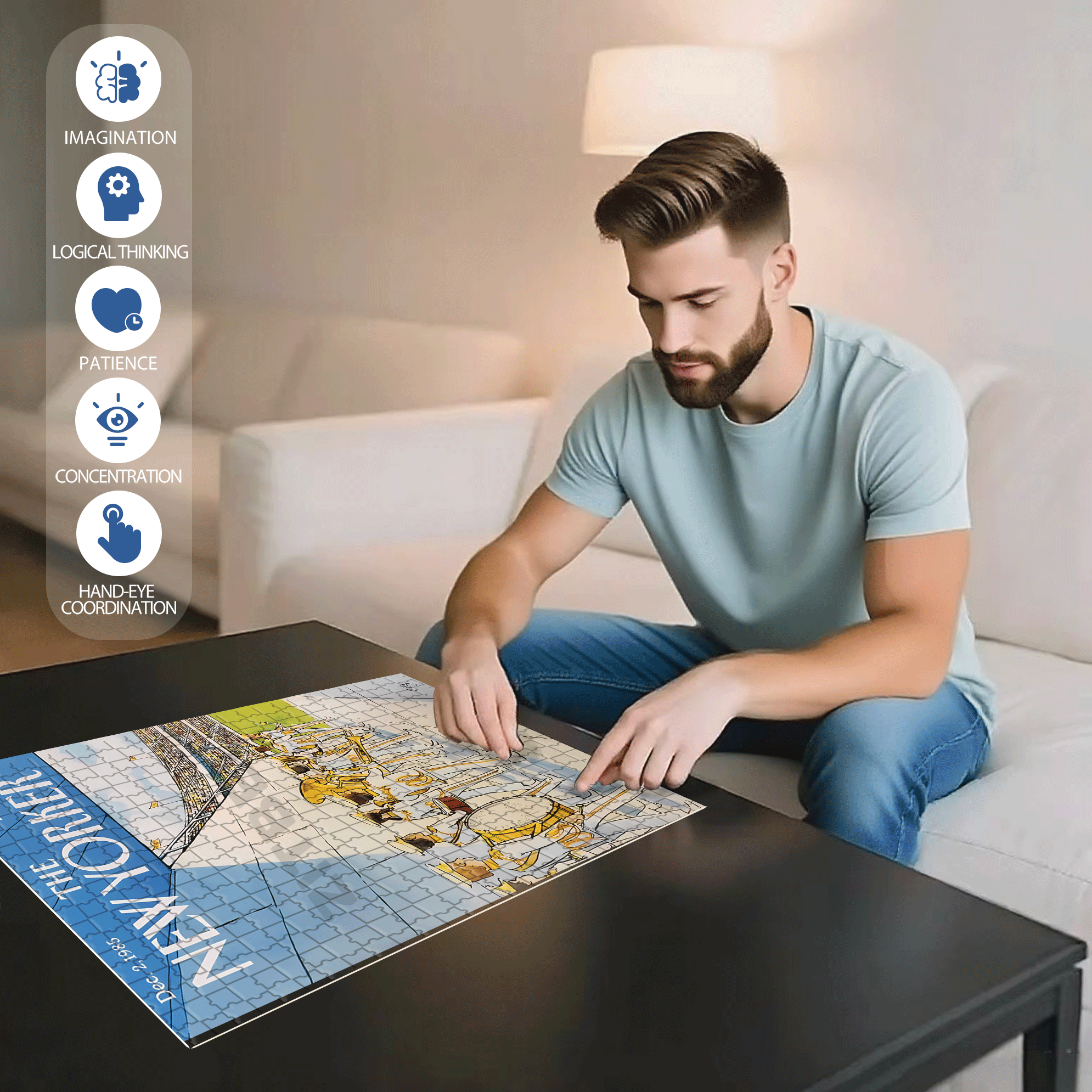Honor Guard 500pcs/1000pcs Jigsaw Puzzle, Scratch-Resistant, Interactive Family Game & Brain-Boosting DIY Decor, Perfect for Halloween, Christmas & New Year Gifts, Family Puzzle Game