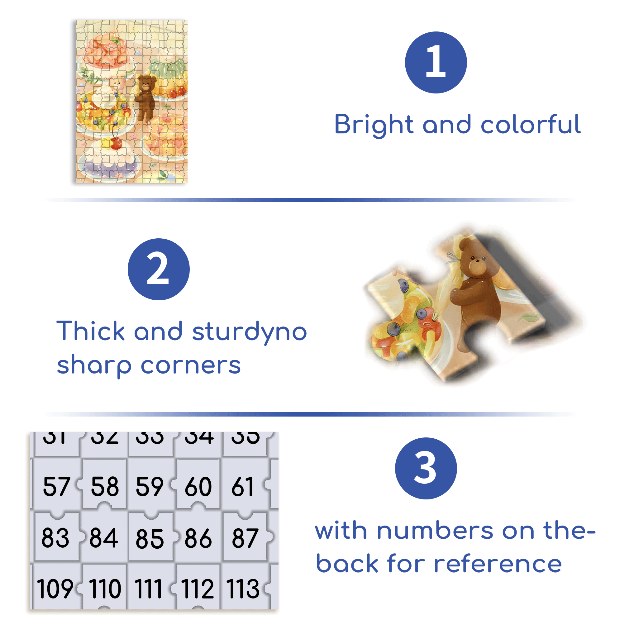 I Love Desserts 2 500pcs/1000pcs Jigsaw Puzzle, Scratch-Resistant, Interactive Family Game & Brain-Boosting DIY Decor, Perfect for Halloween, Christmas & New Year Gifts, Family Puzzle Game