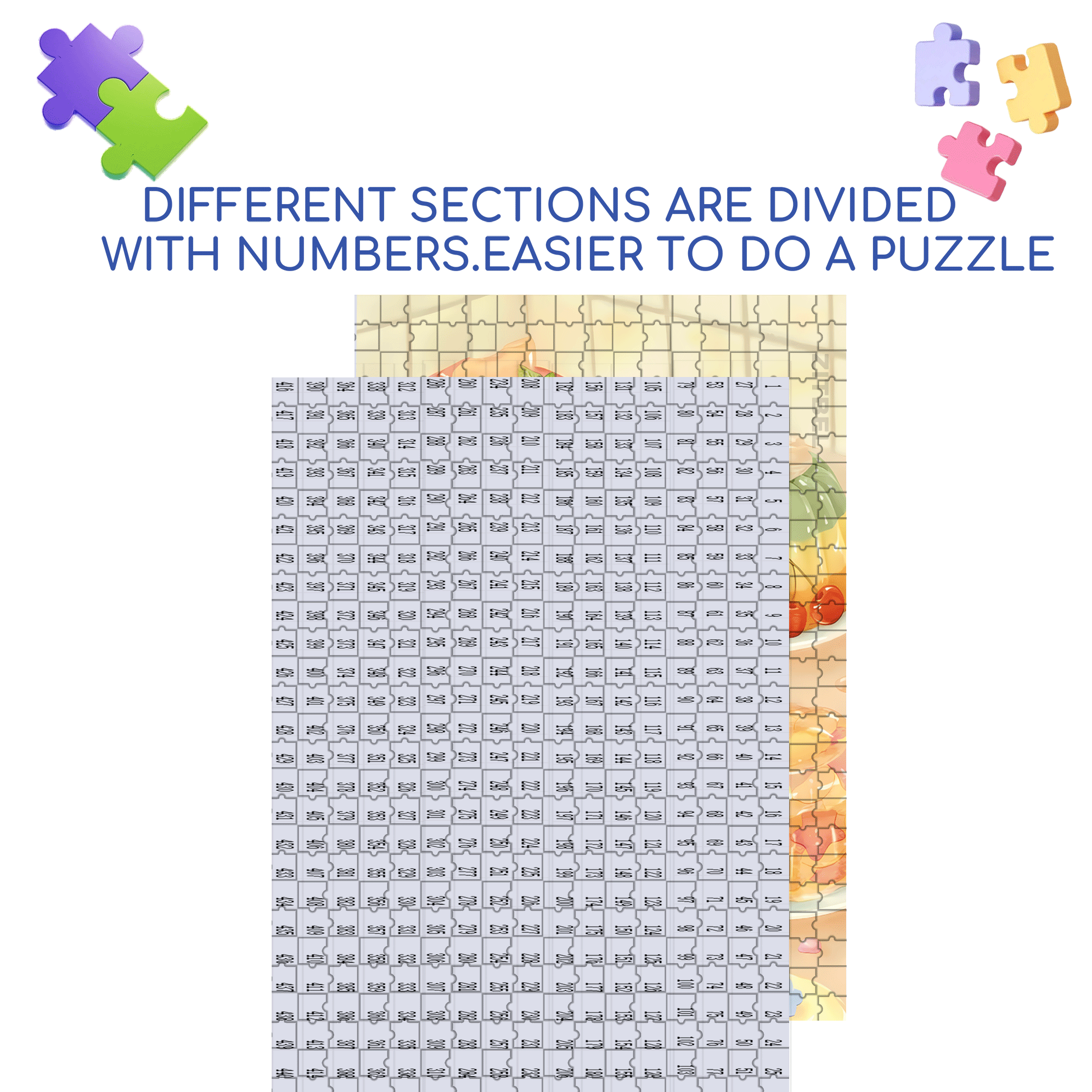 I Love Desserts 2 500pcs/1000pcs Jigsaw Puzzle, Scratch-Resistant, Interactive Family Game & Brain-Boosting DIY Decor, Perfect for Halloween, Christmas & New Year Gifts, Family Puzzle Game
