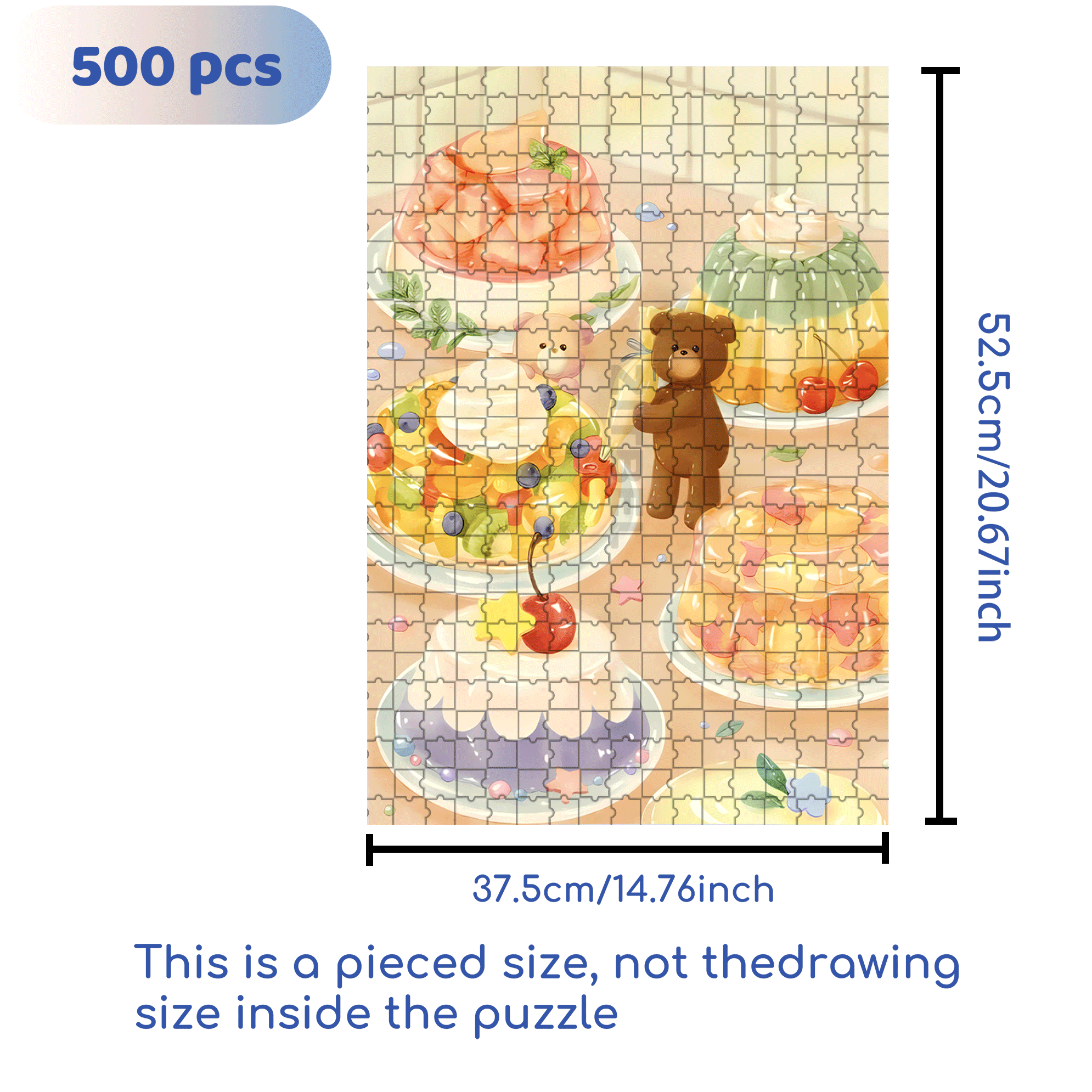 I Love Desserts 2 500pcs/1000pcs Jigsaw Puzzle, Scratch-Resistant, Interactive Family Game & Brain-Boosting DIY Decor, Perfect for Halloween, Christmas & New Year Gifts, Family Puzzle Game